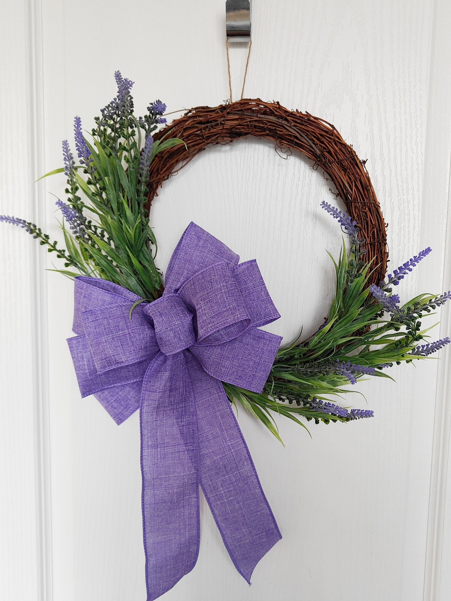 Purple Lilac wreath bow lavender