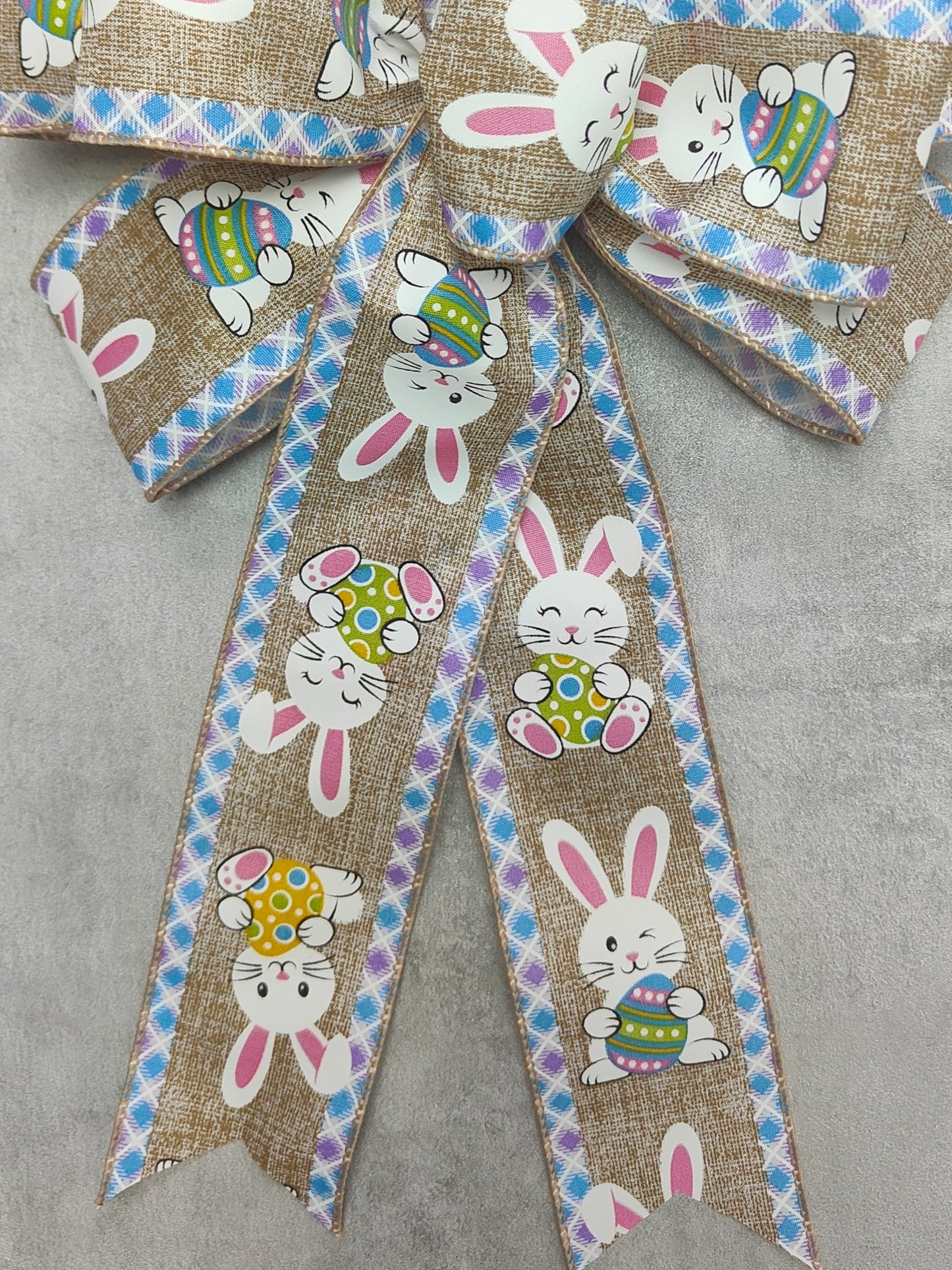 Wreath Bow Easter Egg Bunny