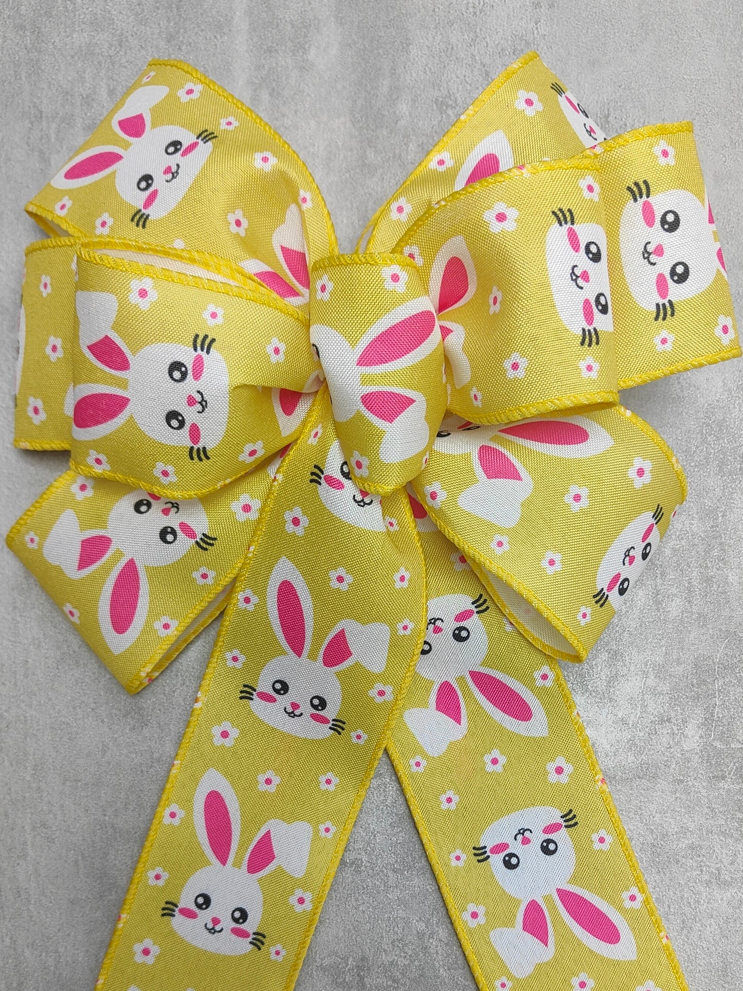 Yellow Easter Bunny Wreath Bows