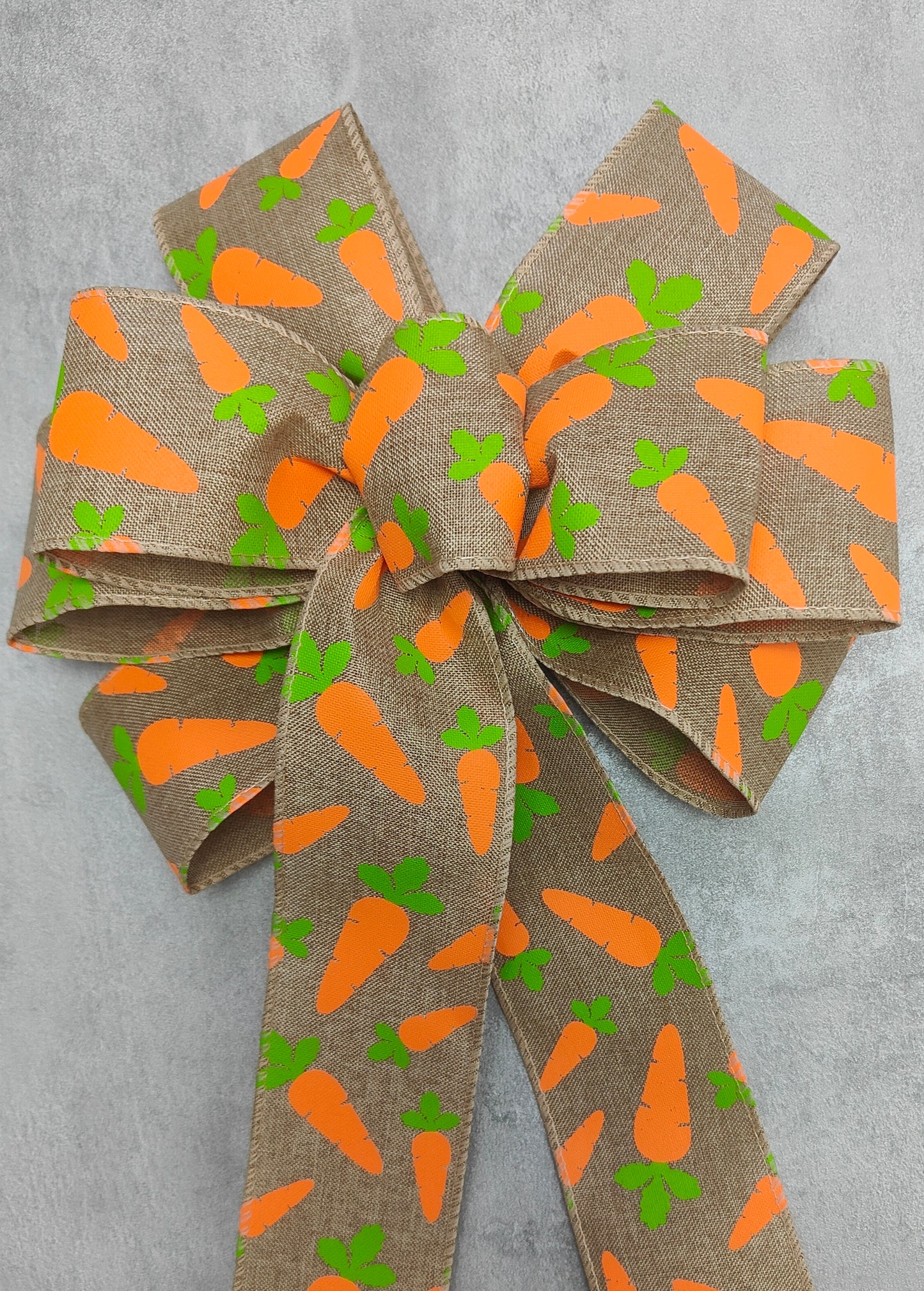 Burlap Carrot Easter Wreath Bow 10 inch