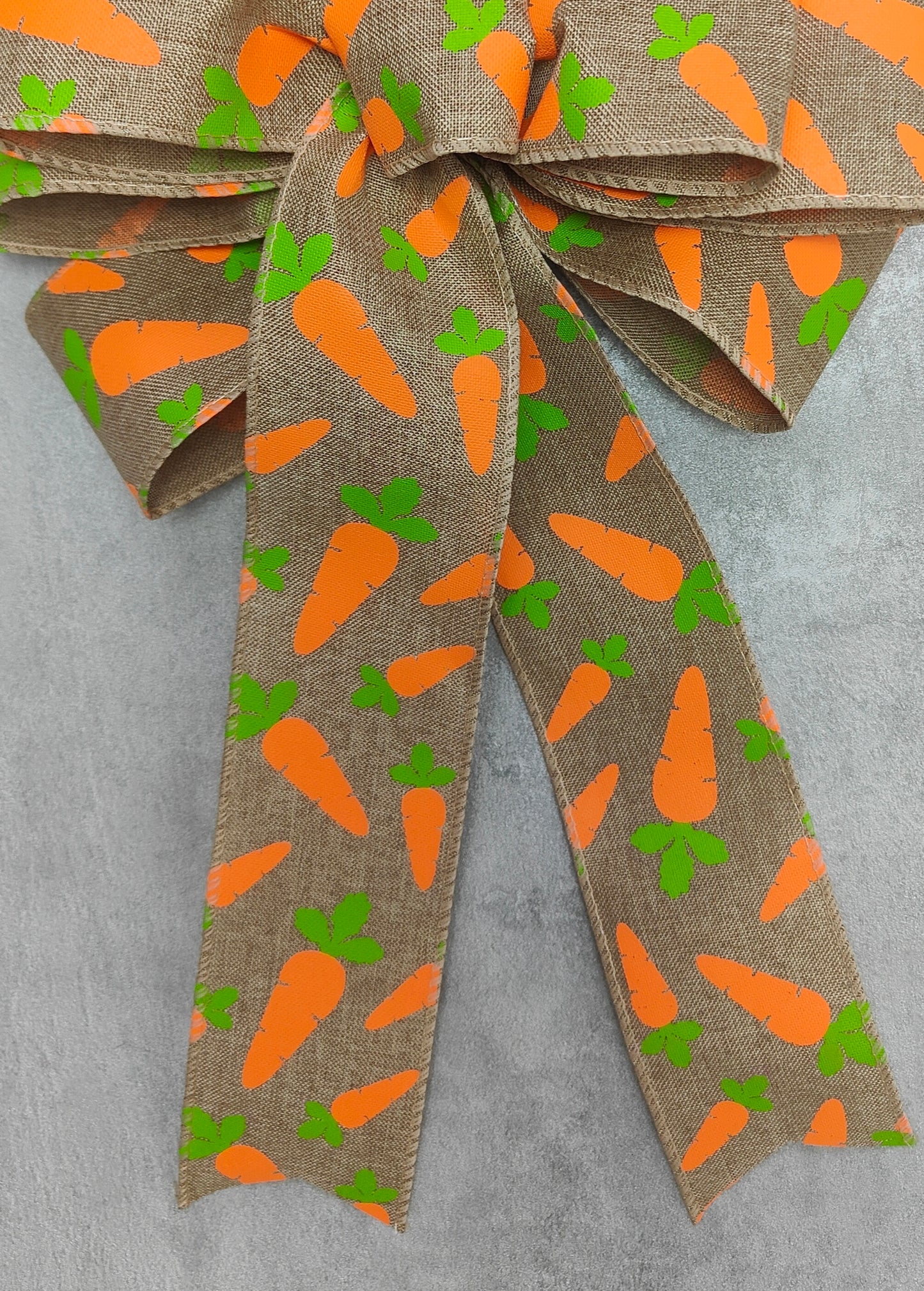 Burlap Carrot Easter Wreath Bow 10 inch