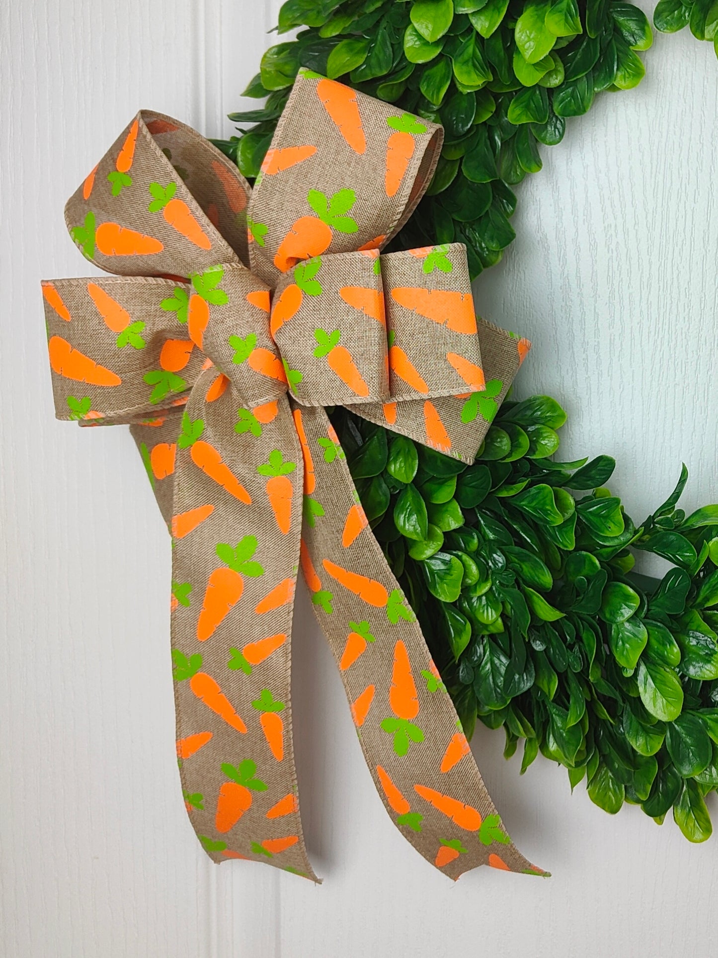 Burlap Carrot Easter Wreath Bow 10 inch