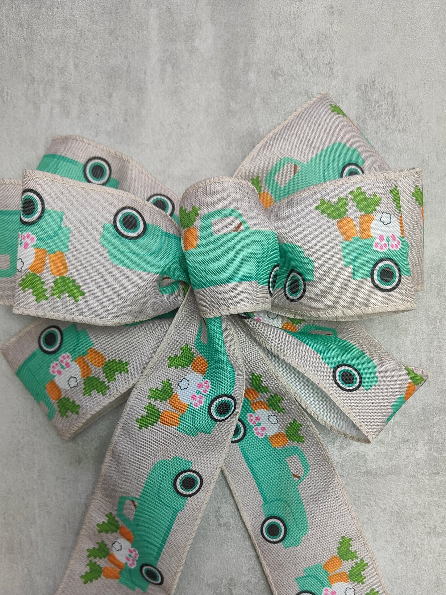 Easter Bunny Carrot Truck wreath bow