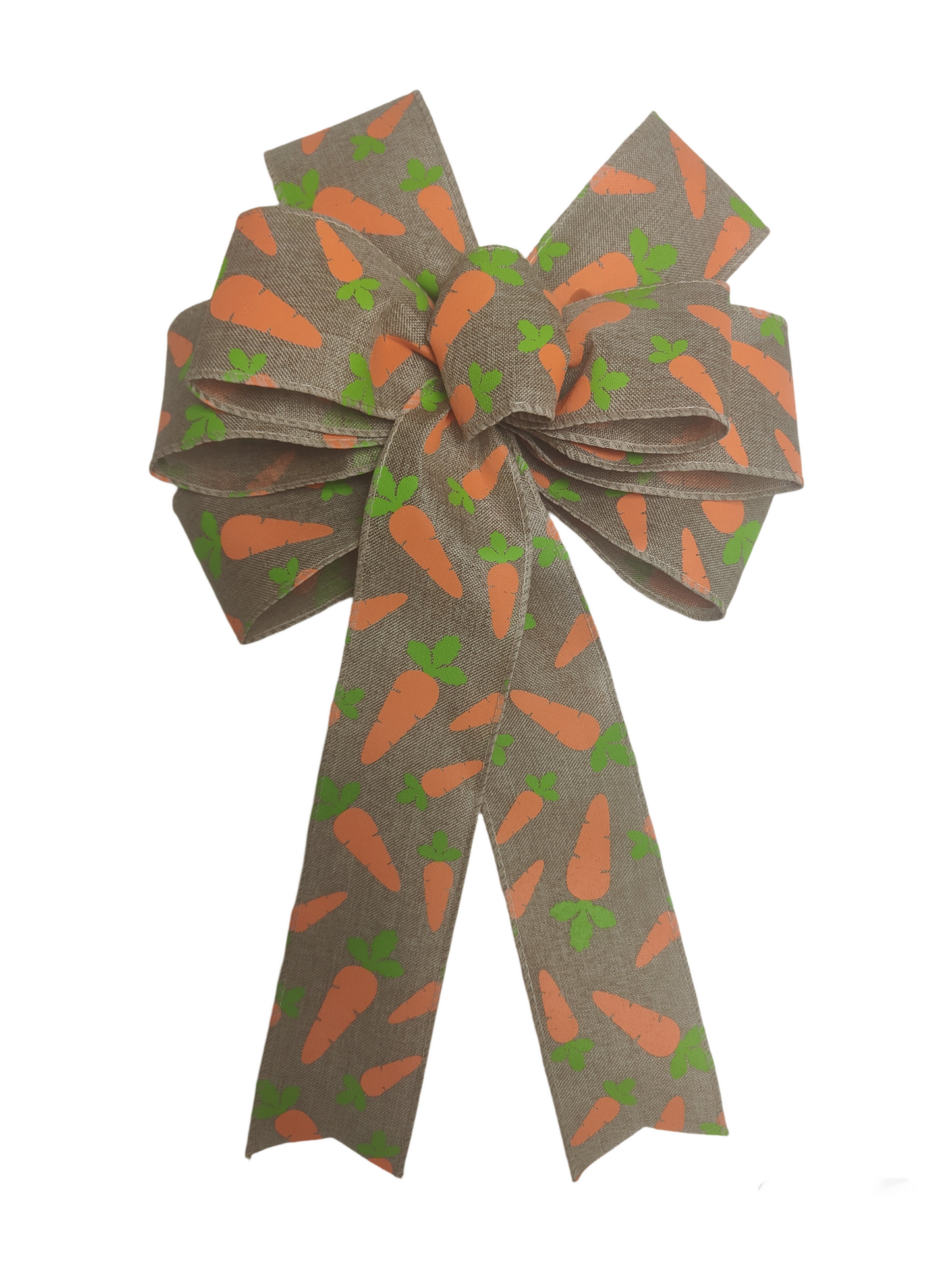 Burlap Carrot Easter Wreath Bow 10 inch
