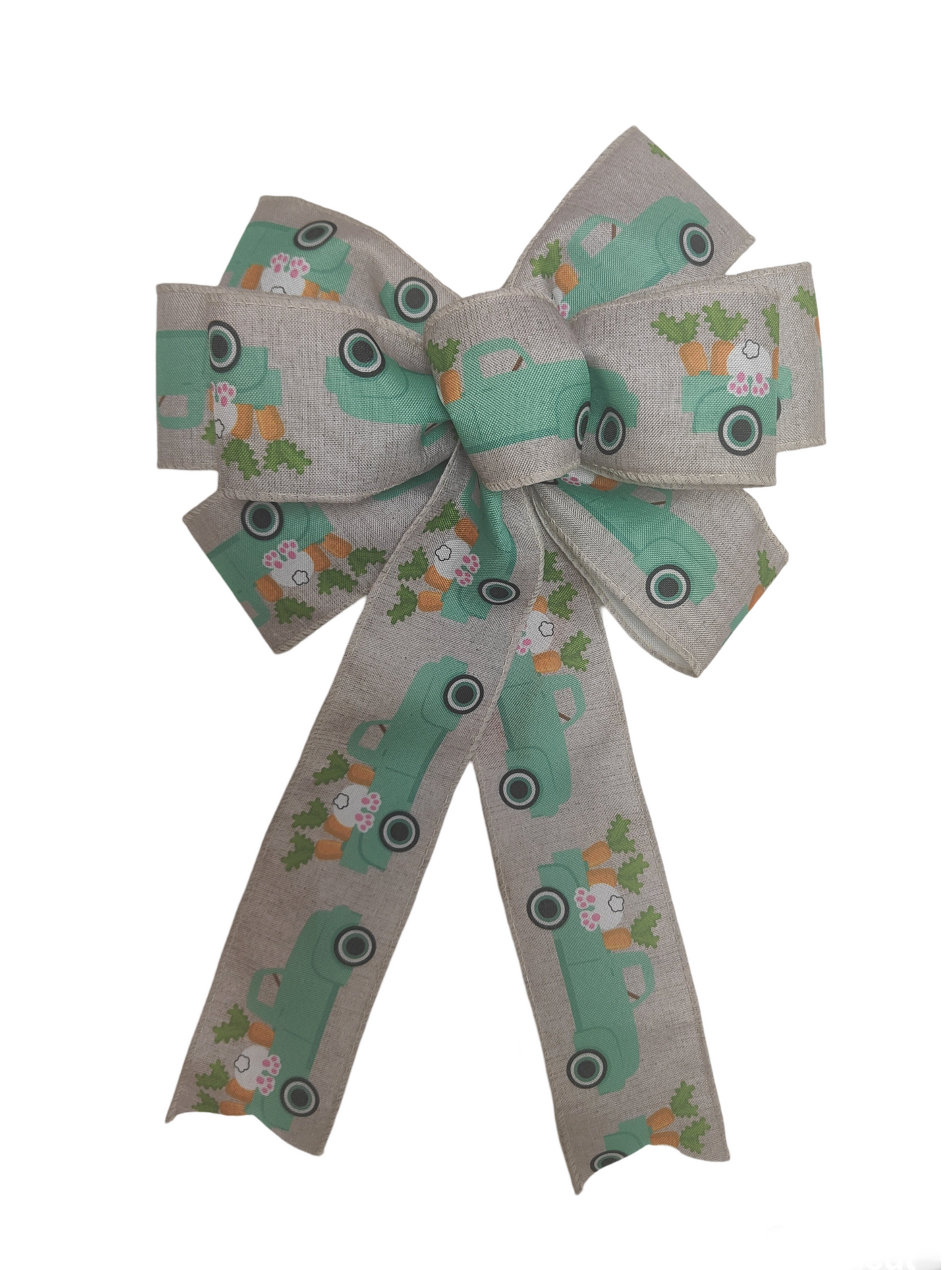 Easter Bunny Carrot Truck wreath bow