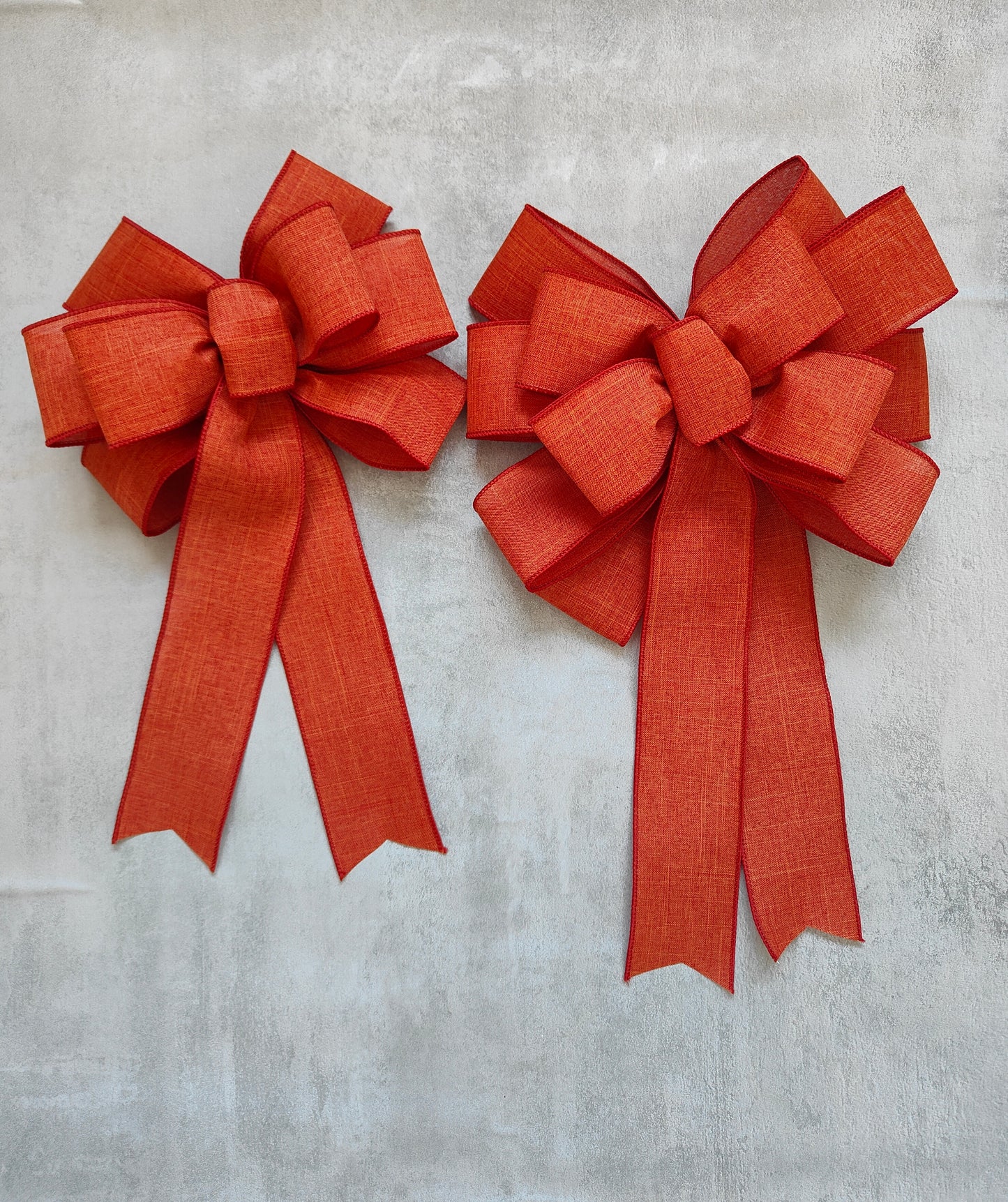 Rust Orange bow wreath Christmas tree topper bows