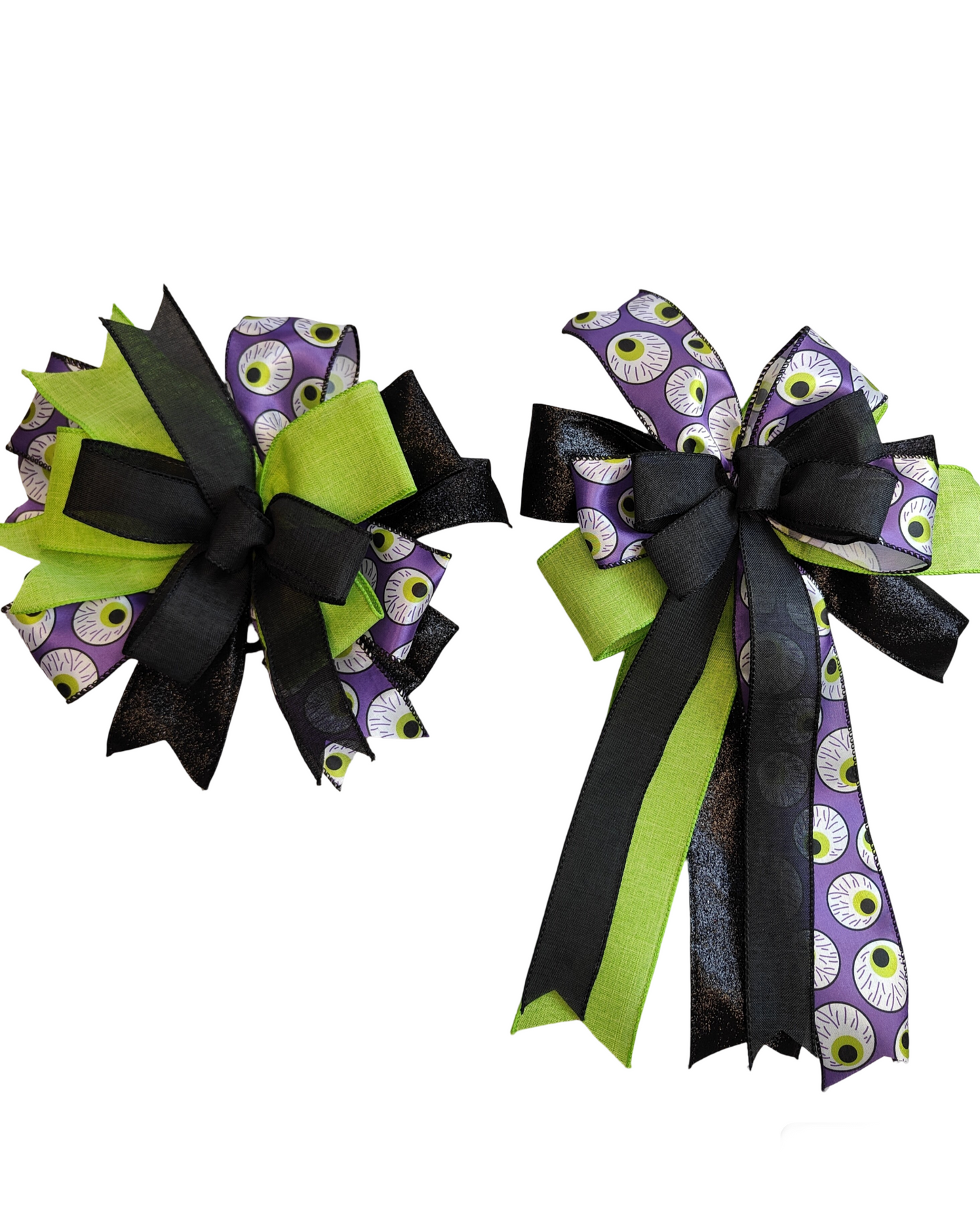 Black Eyeball Halloween Bow 10 inch No Tails