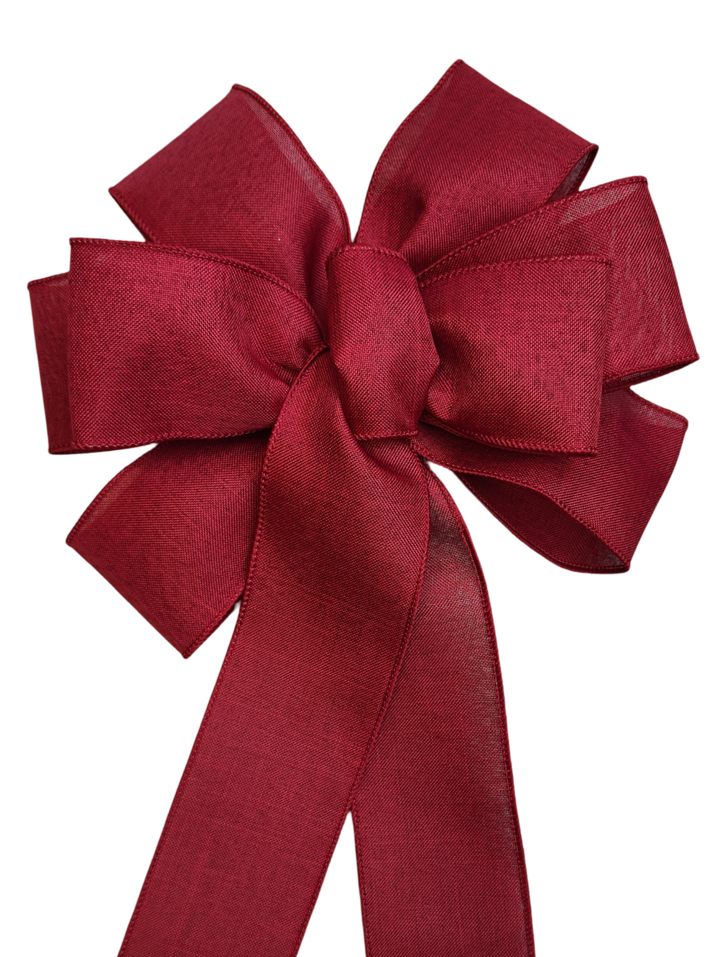 Burgundy Linen Bow