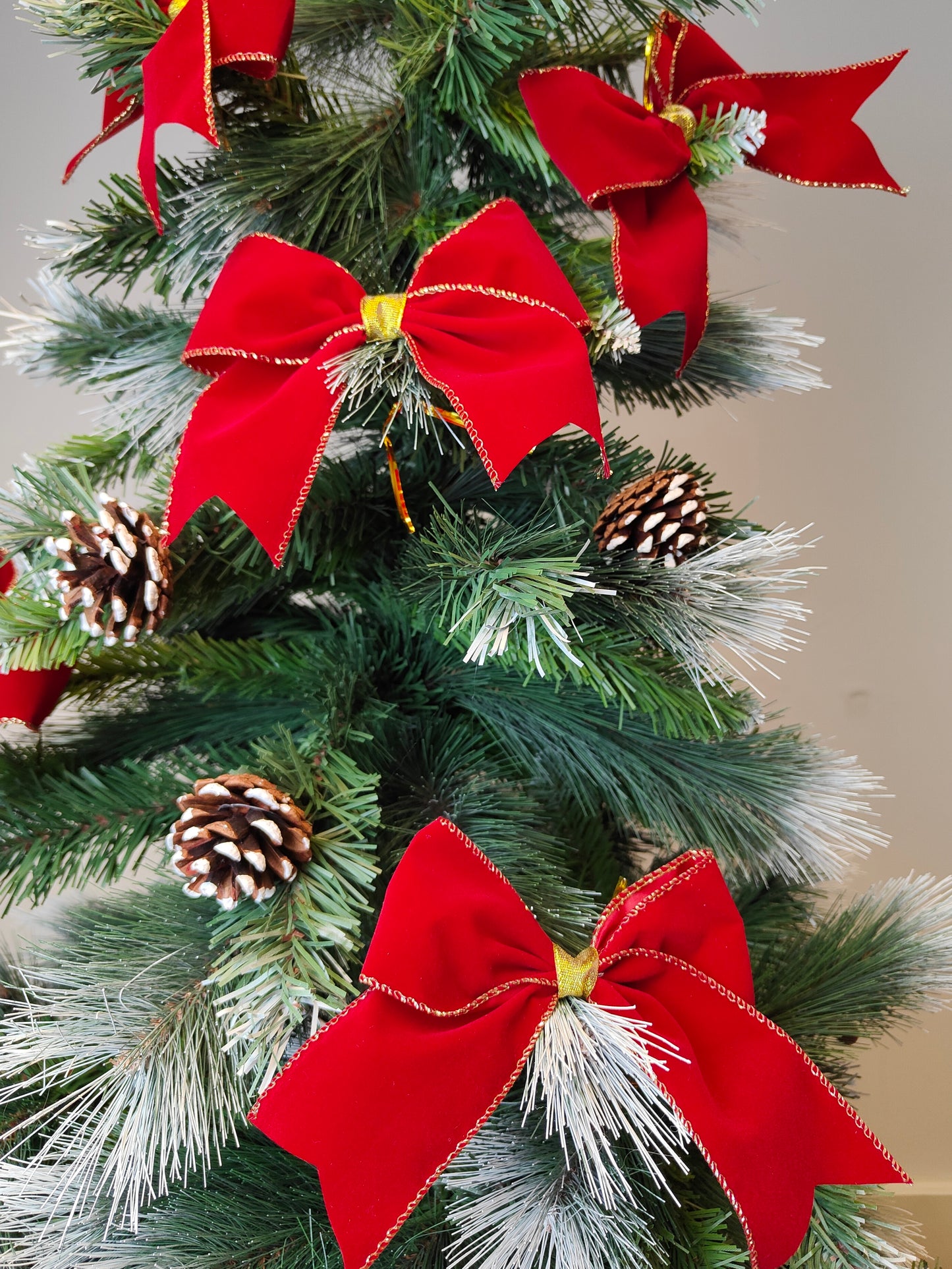 Red Velvet Bows Christmas Tree Pack 6