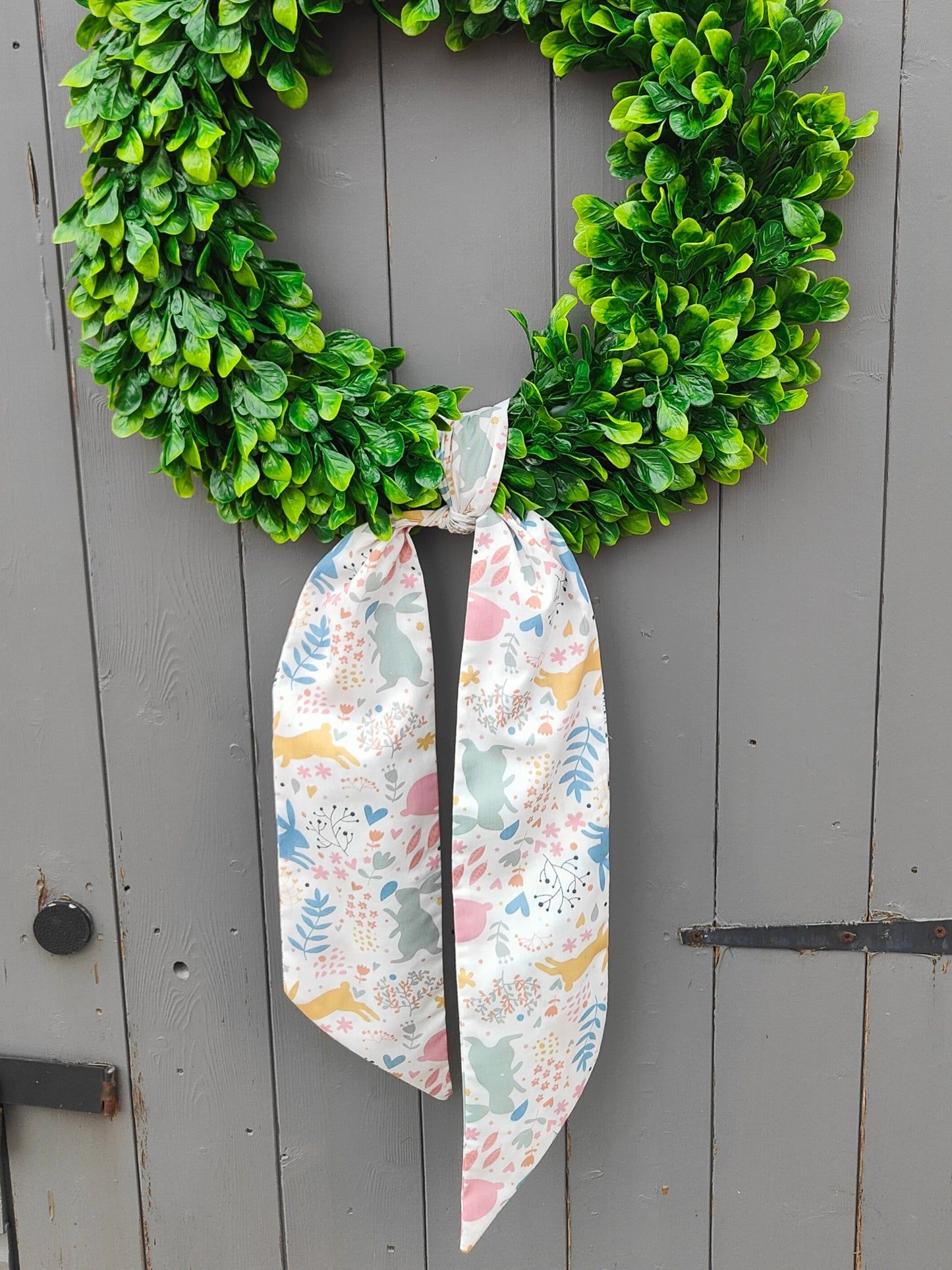 Floral Easter Bunny Wreath Sash – Spring Front Door Decor