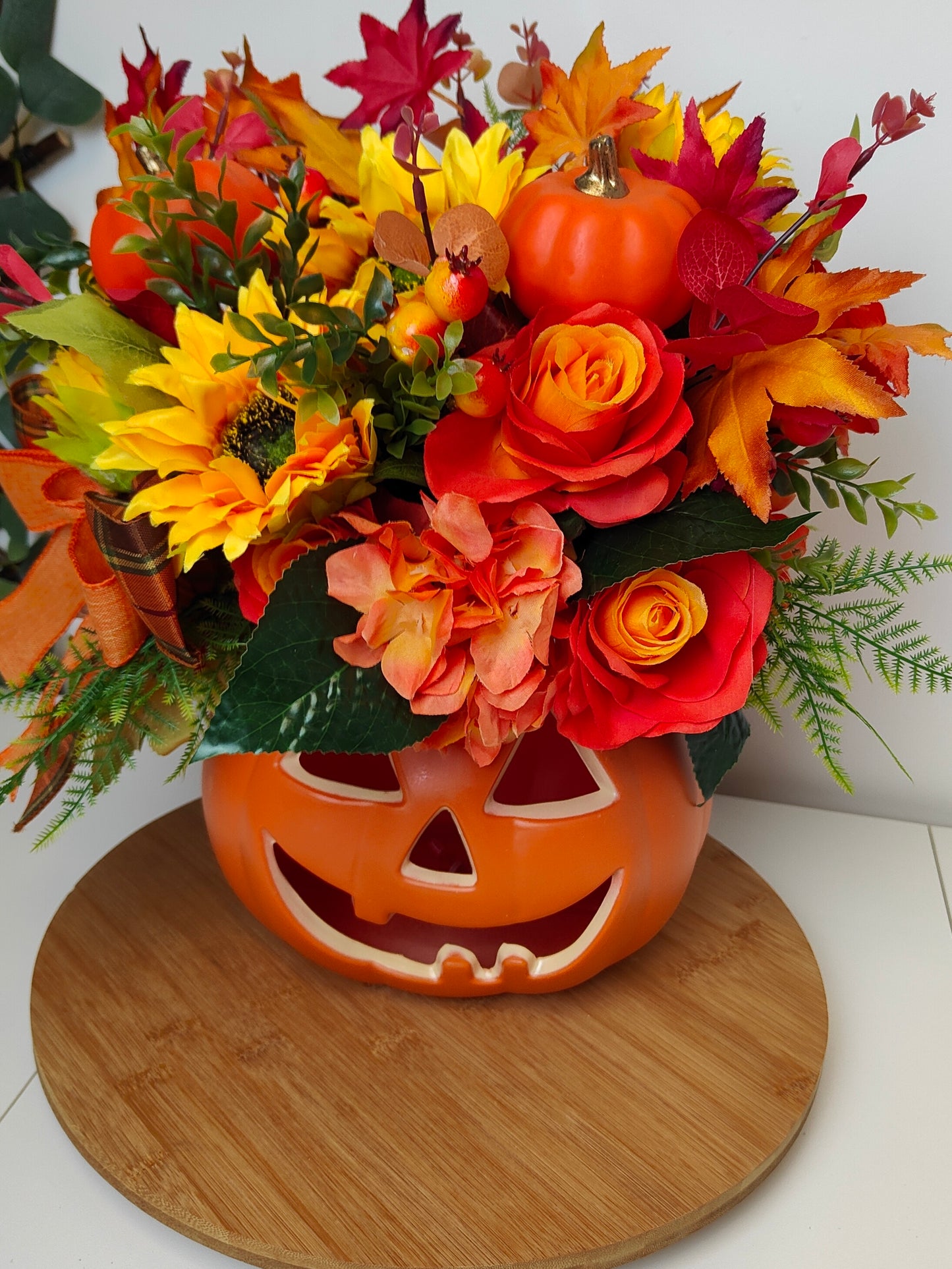 Pumpkin Sunflower Artificial Flower Arrangement