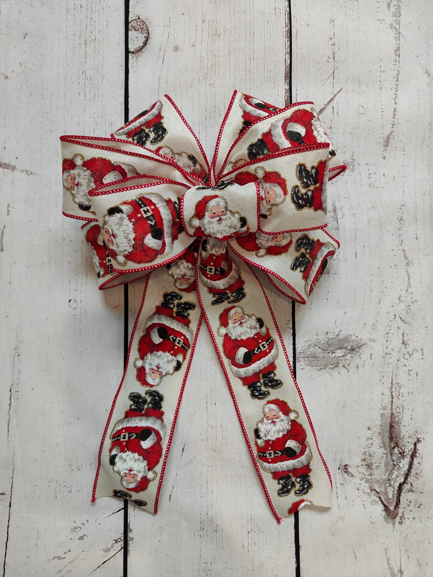 Red White Black Farther Christmas Bow 10 inch