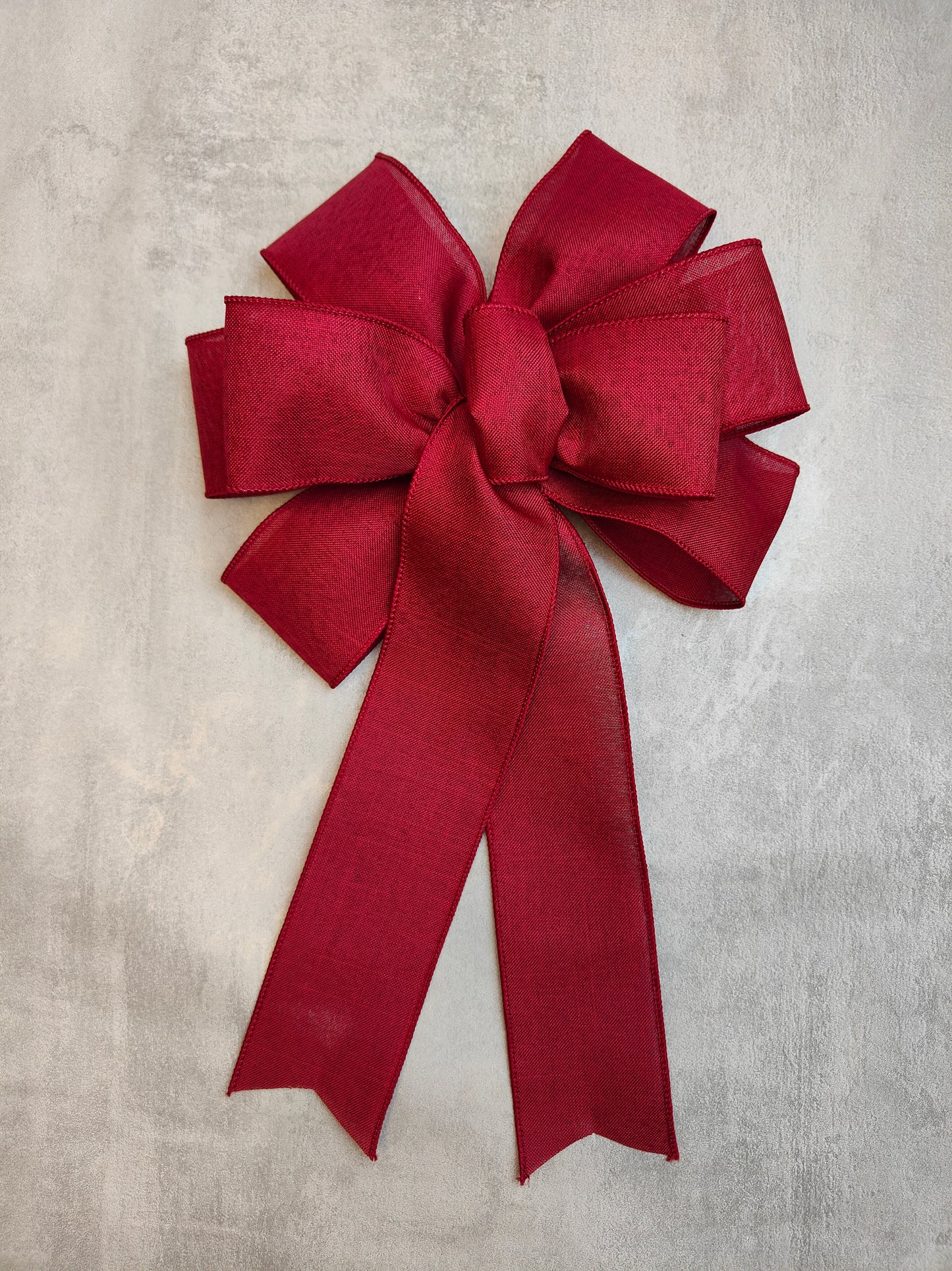 Burgundy Linen Bow