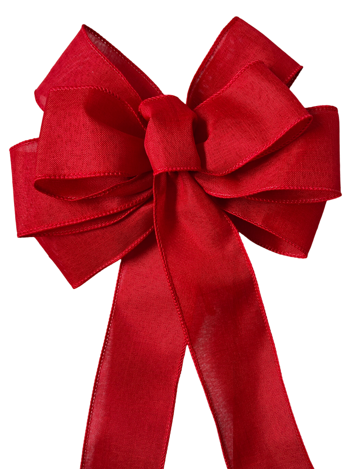 Red Linen Bow 10 inch