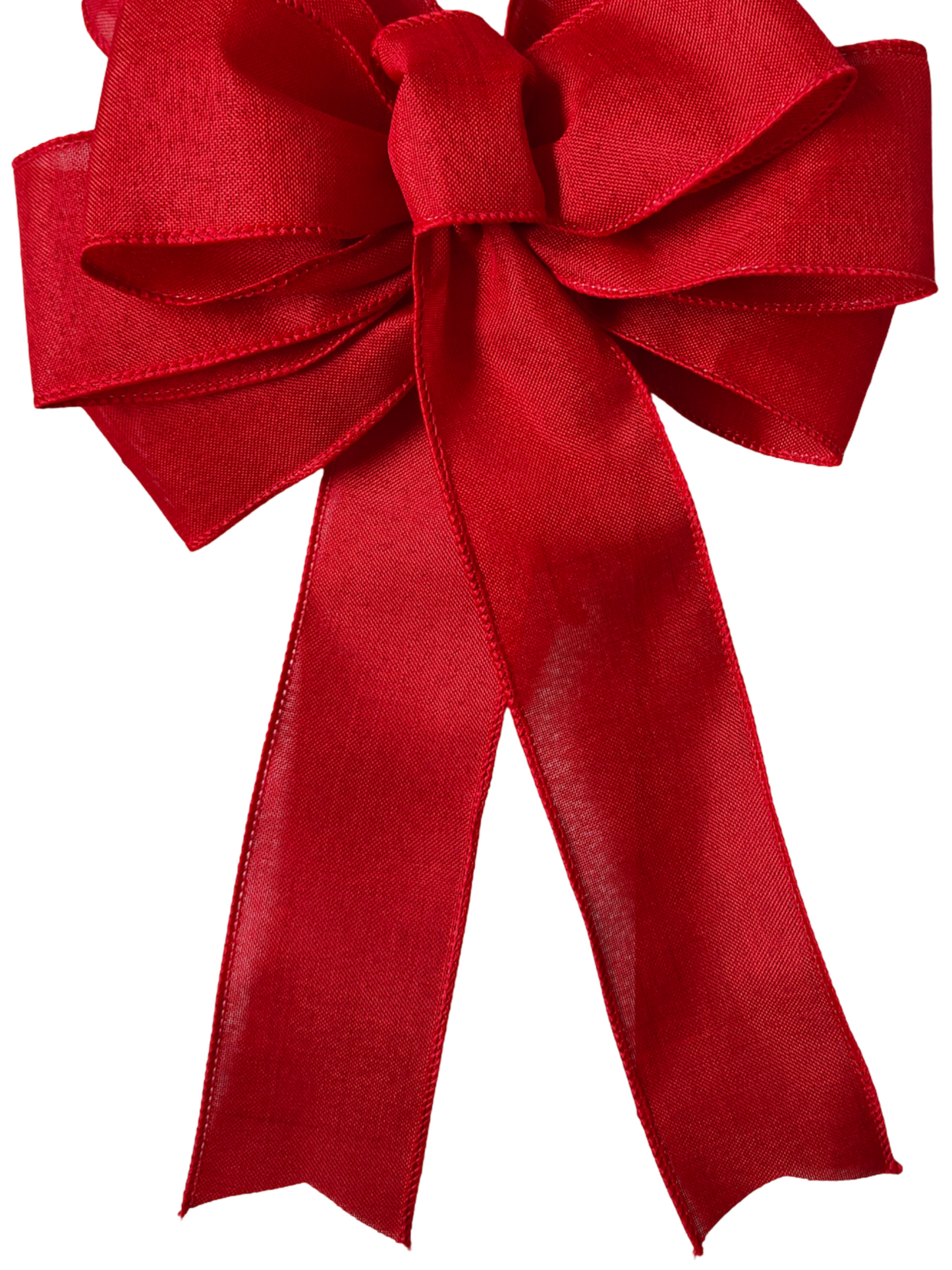 Red Linen Bow 12 inch