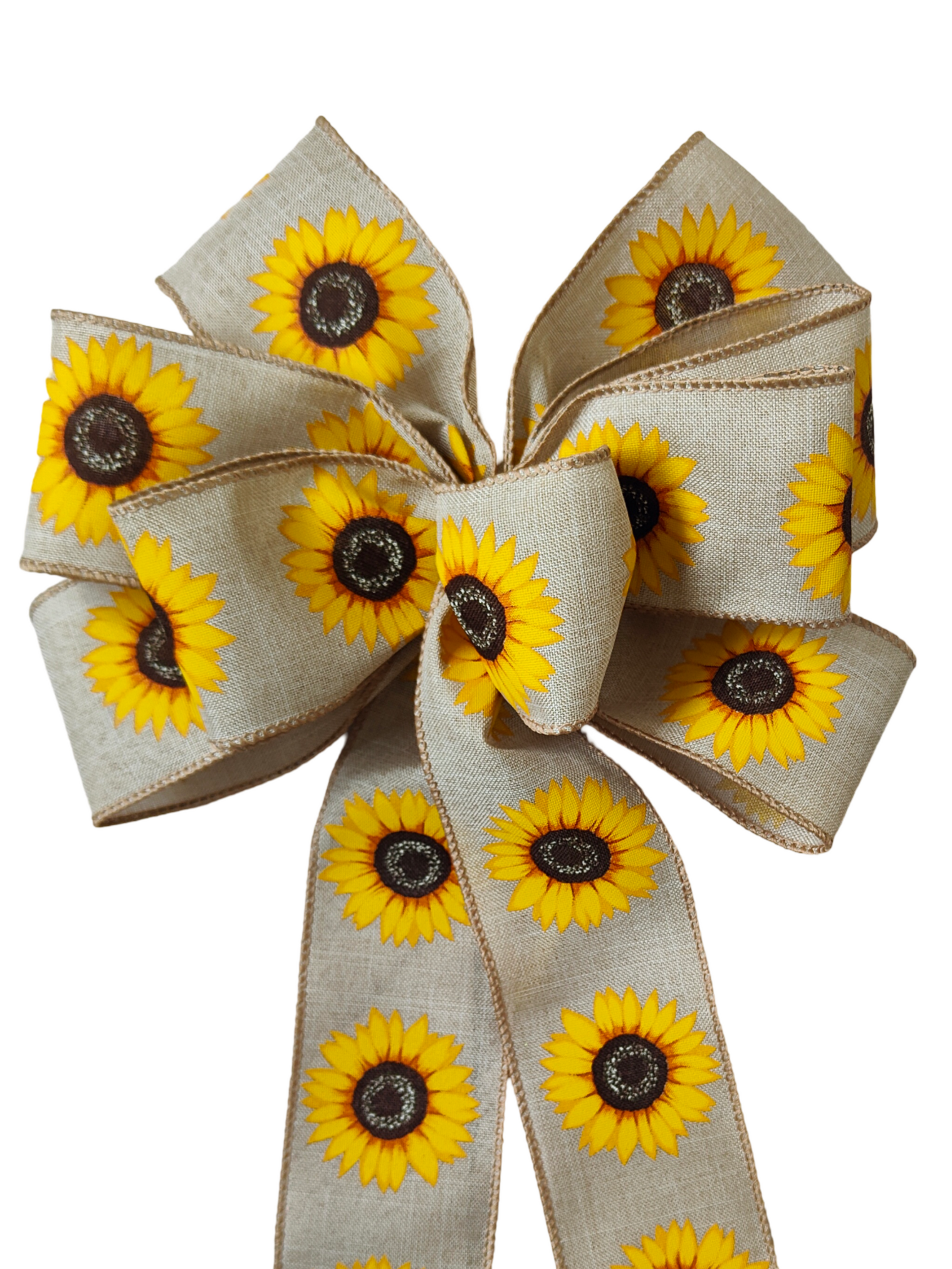 Burlap Yellow Sunflower wreath bow wedding
