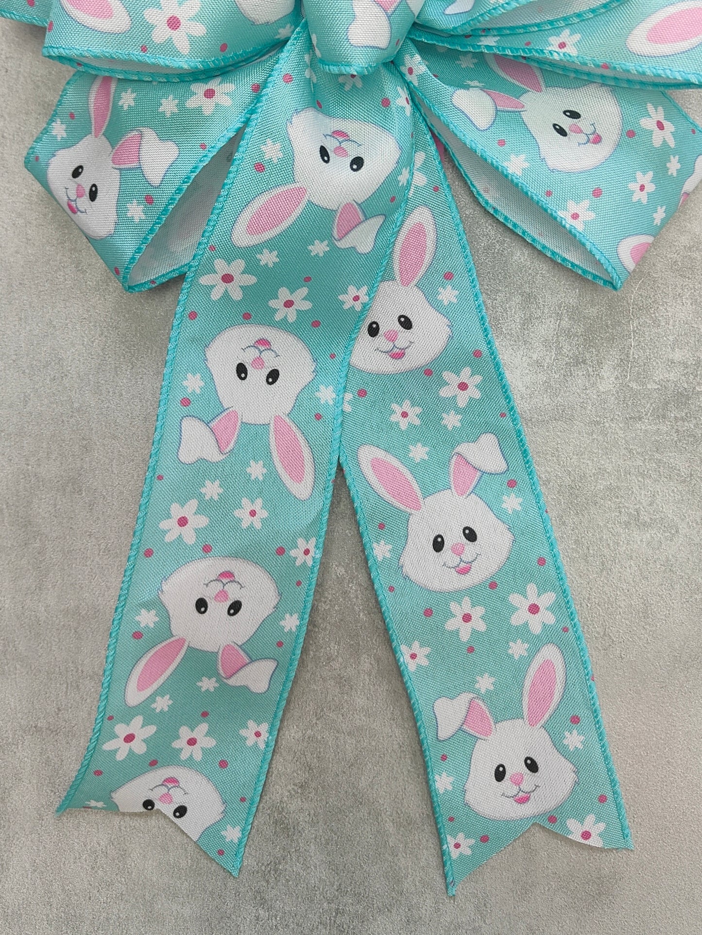 Blue Easter Bunny Wreath Bow