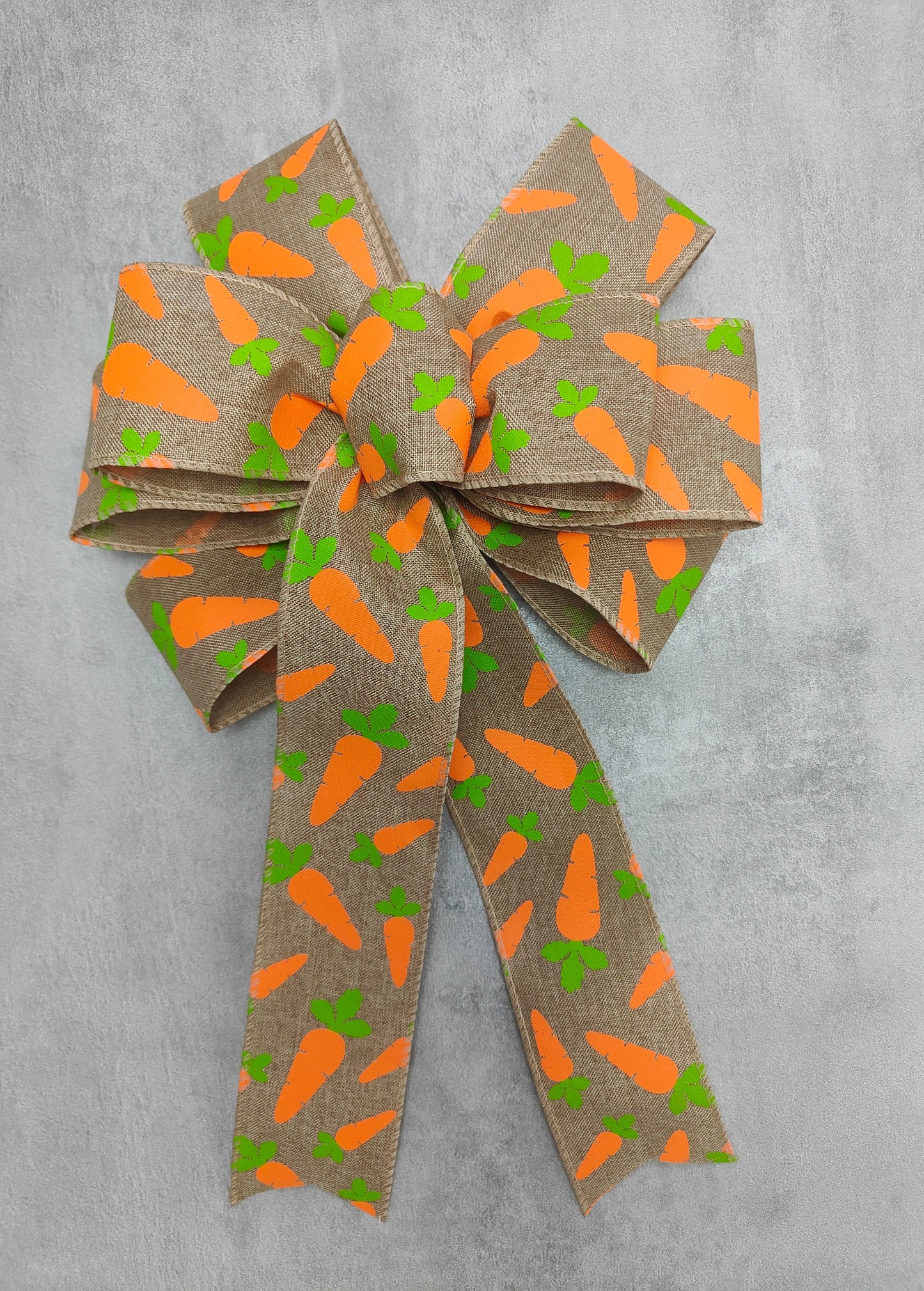 Burlap Carrot Easter Wreath Bow 10 inch