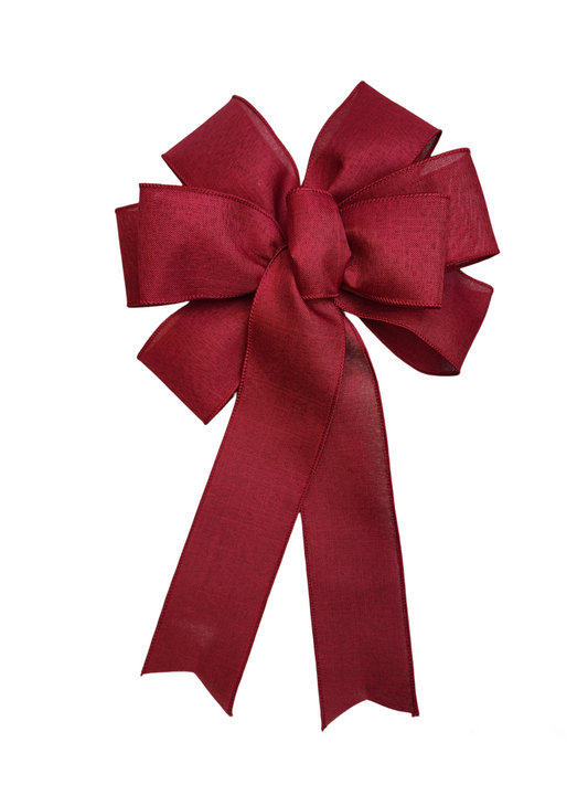 Burgundy Linen Bow
