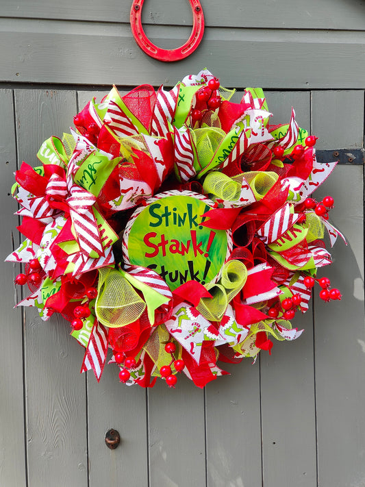 Christmas Green Monster Wreath