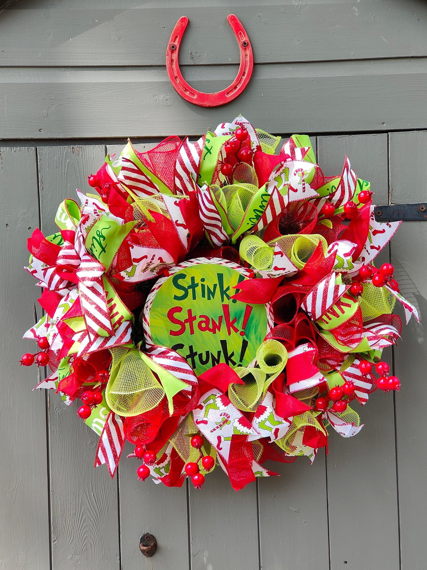 Christmas Green Monster Wreath