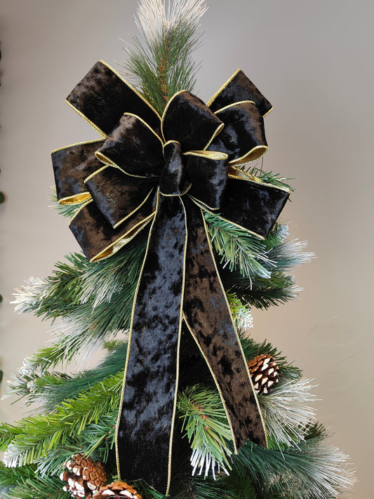 Deluxe Gold Black Velvet Bow
