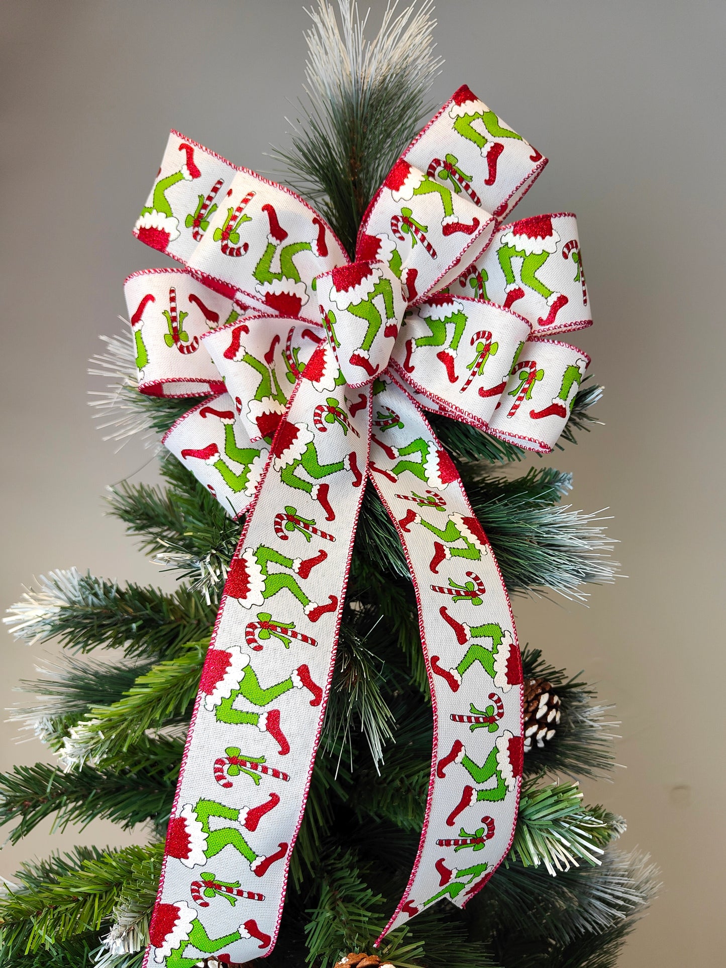 Christmas Green Monster Bow