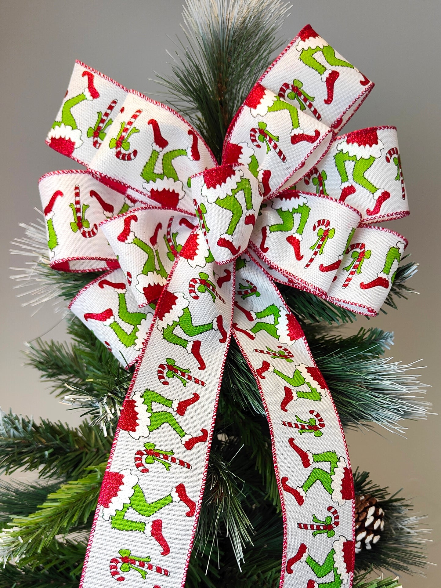 Christmas Green Monster Bow