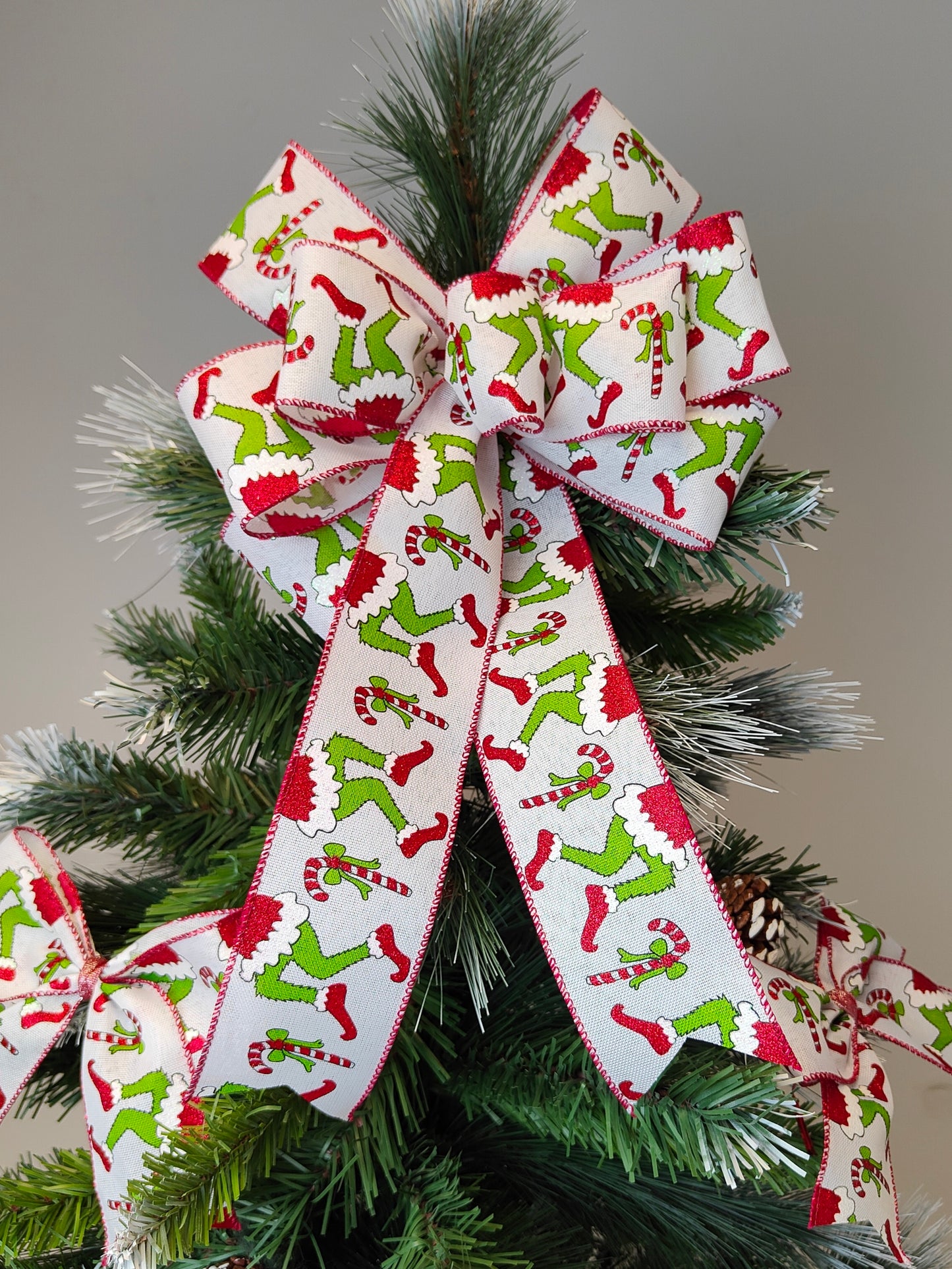 Christmas Green Monster Bow