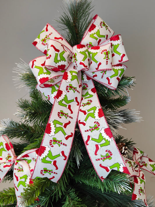 Christmas Green Monster Bow