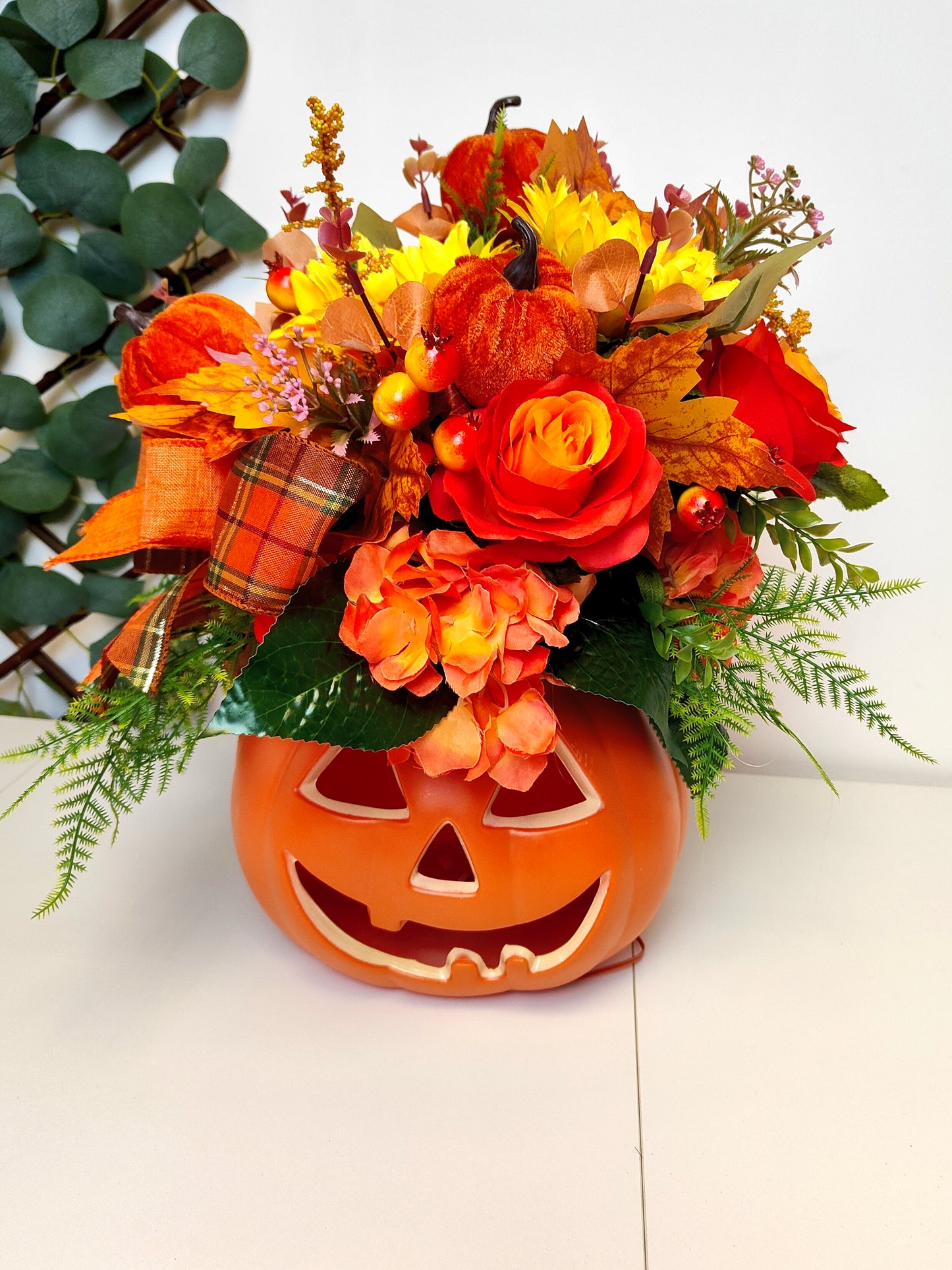 Pumpkin Velvet Artificial Flower Arrangement