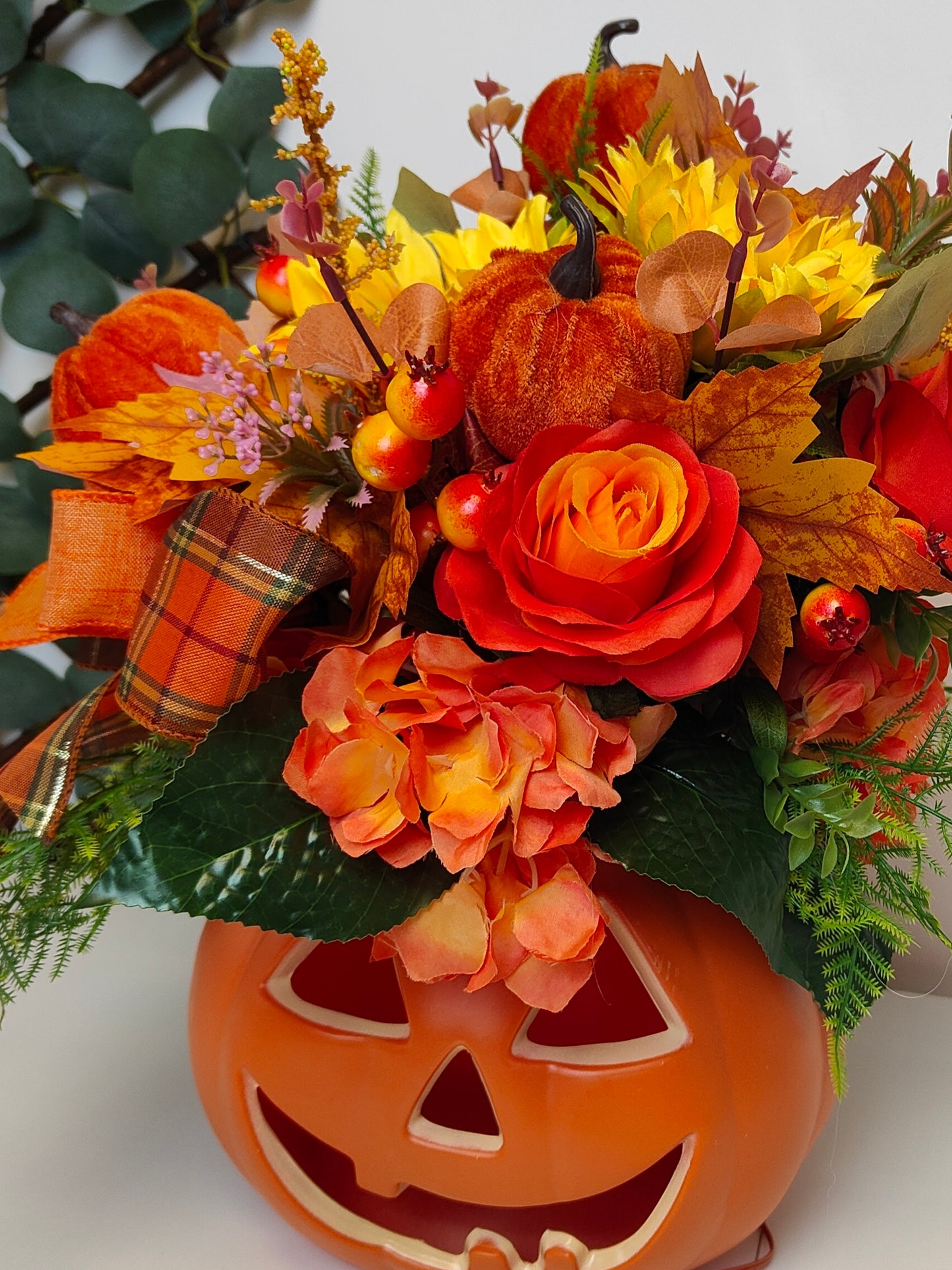 Pumpkin Velvet Artificial Flower Arrangement