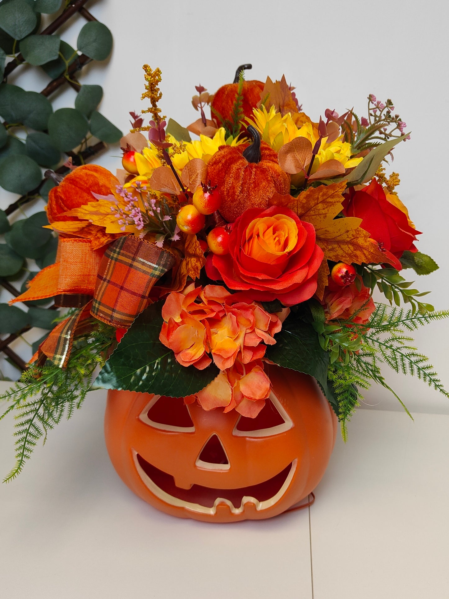 Pumpkin Velvet Artificial Flower Arrangement