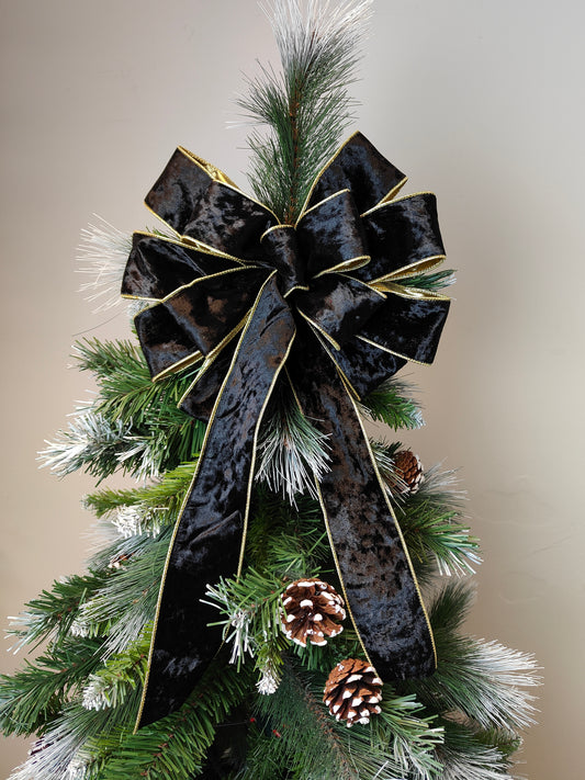 Deluxe Gold Black Velvet Bow
