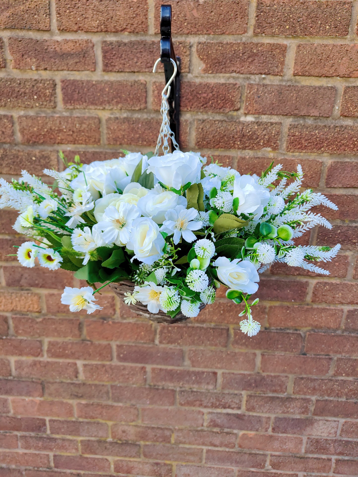 Natural Artificial Flower Hanging Basket 10 inch