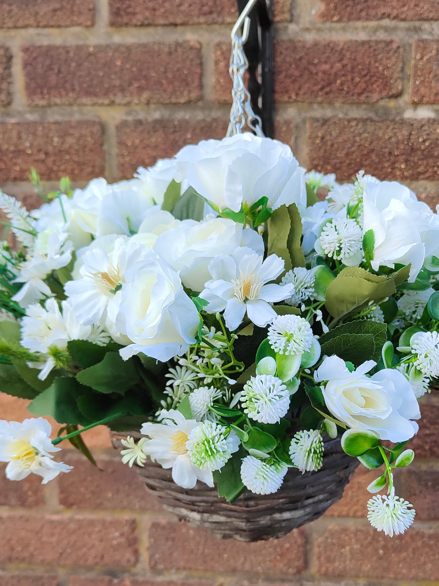 Natural Artificial Flower Hanging Basket 10 inch