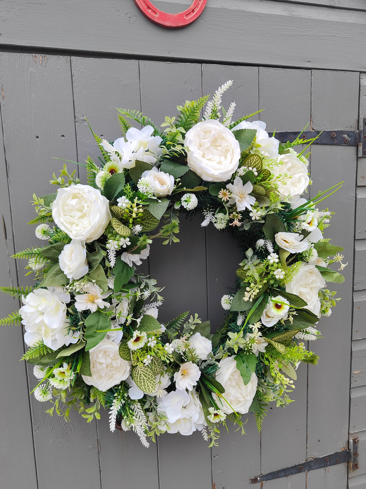 Natural White Artificial Flower Wreath