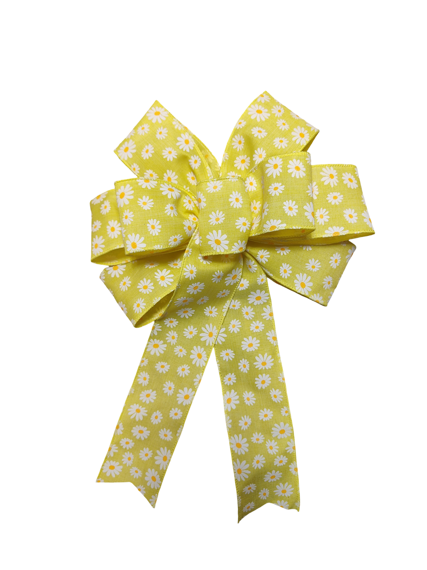 Yellow & White Daisy Flower Wreath Bow