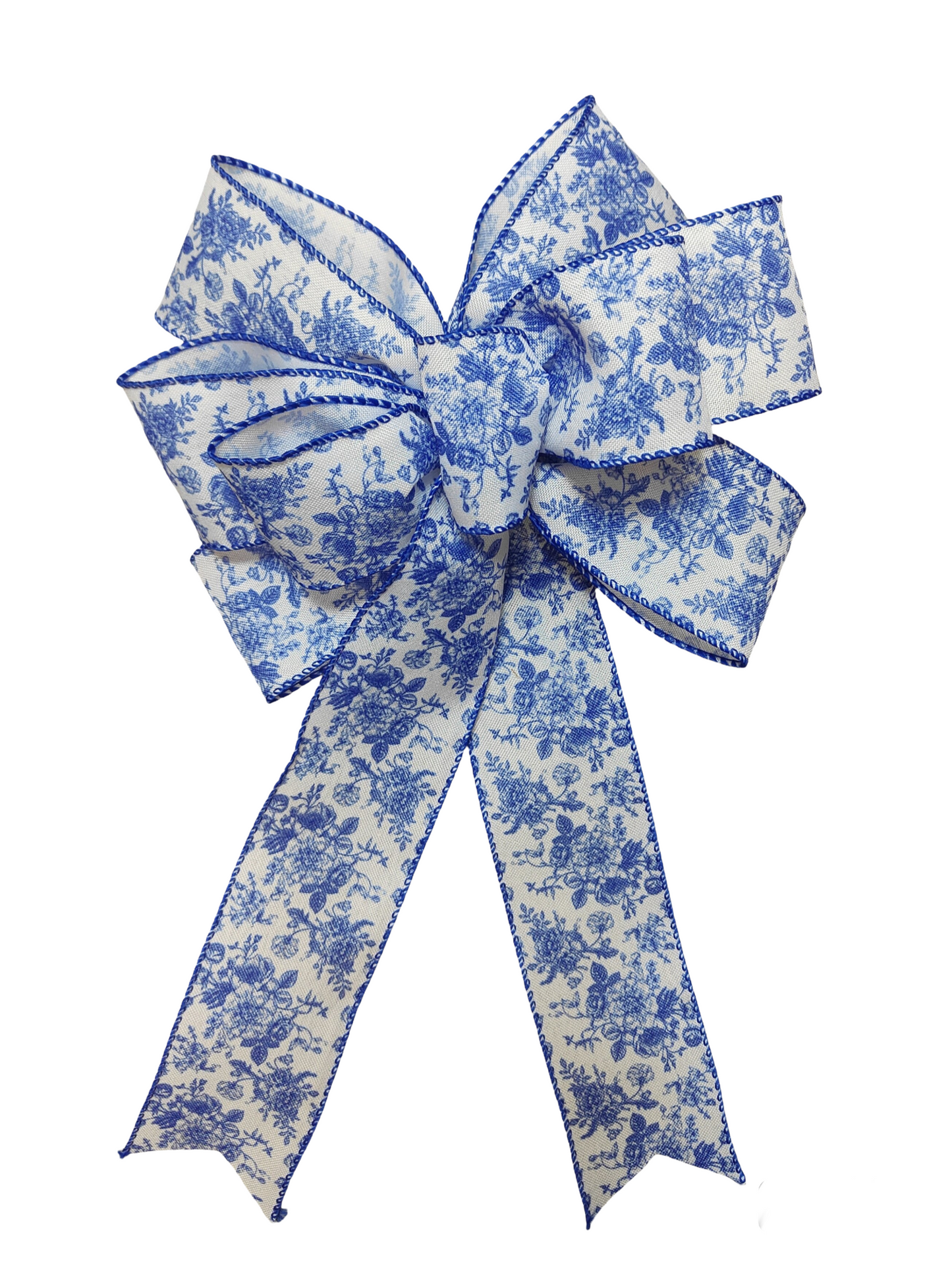 Blue and White Chinoiserie Wreath Bow
