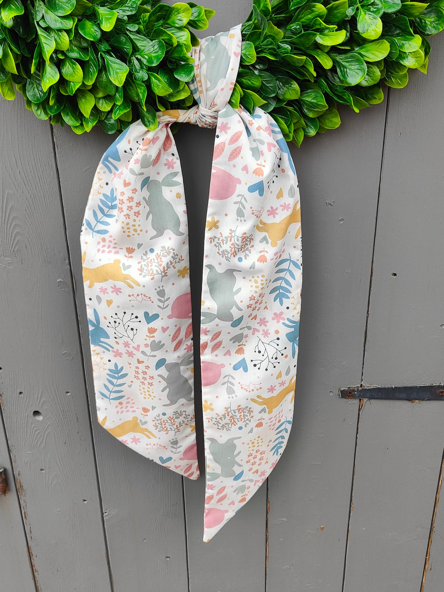 Floral Easter Bunny Wreath Sash – Spring Front Door Decor