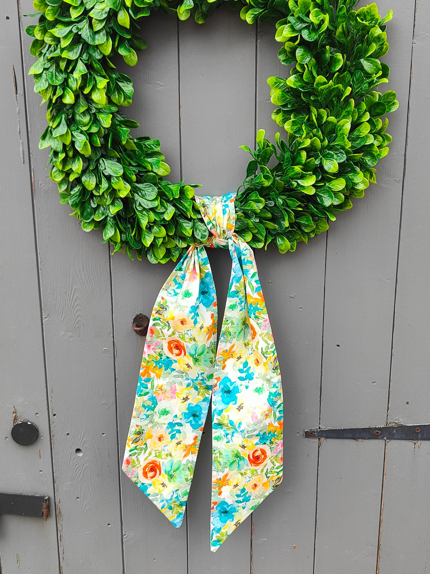 Bright Floral Rose Print Wreath Sash