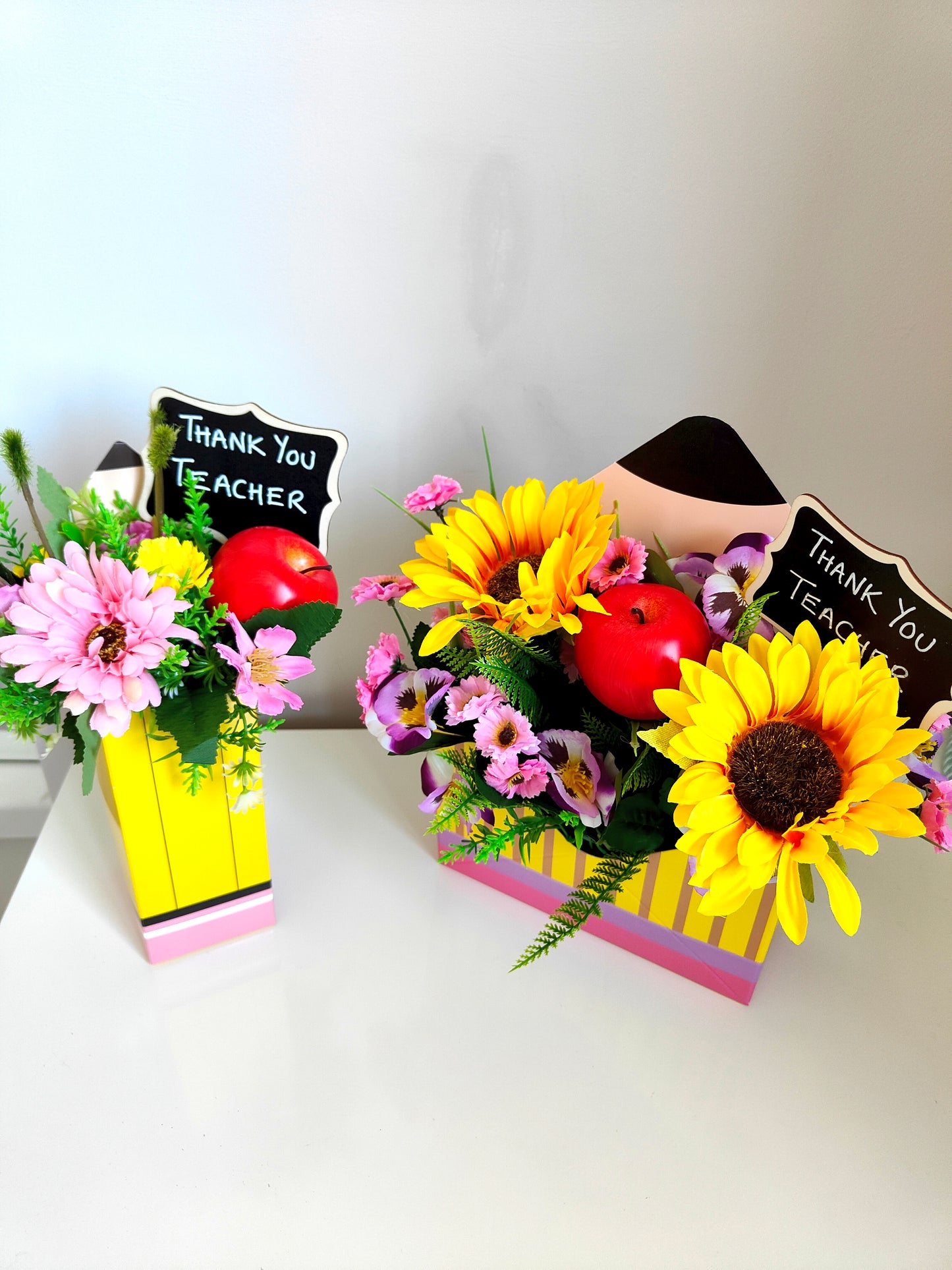Pencil Artificial Flower Bouquet Teacher Gift Arrangement