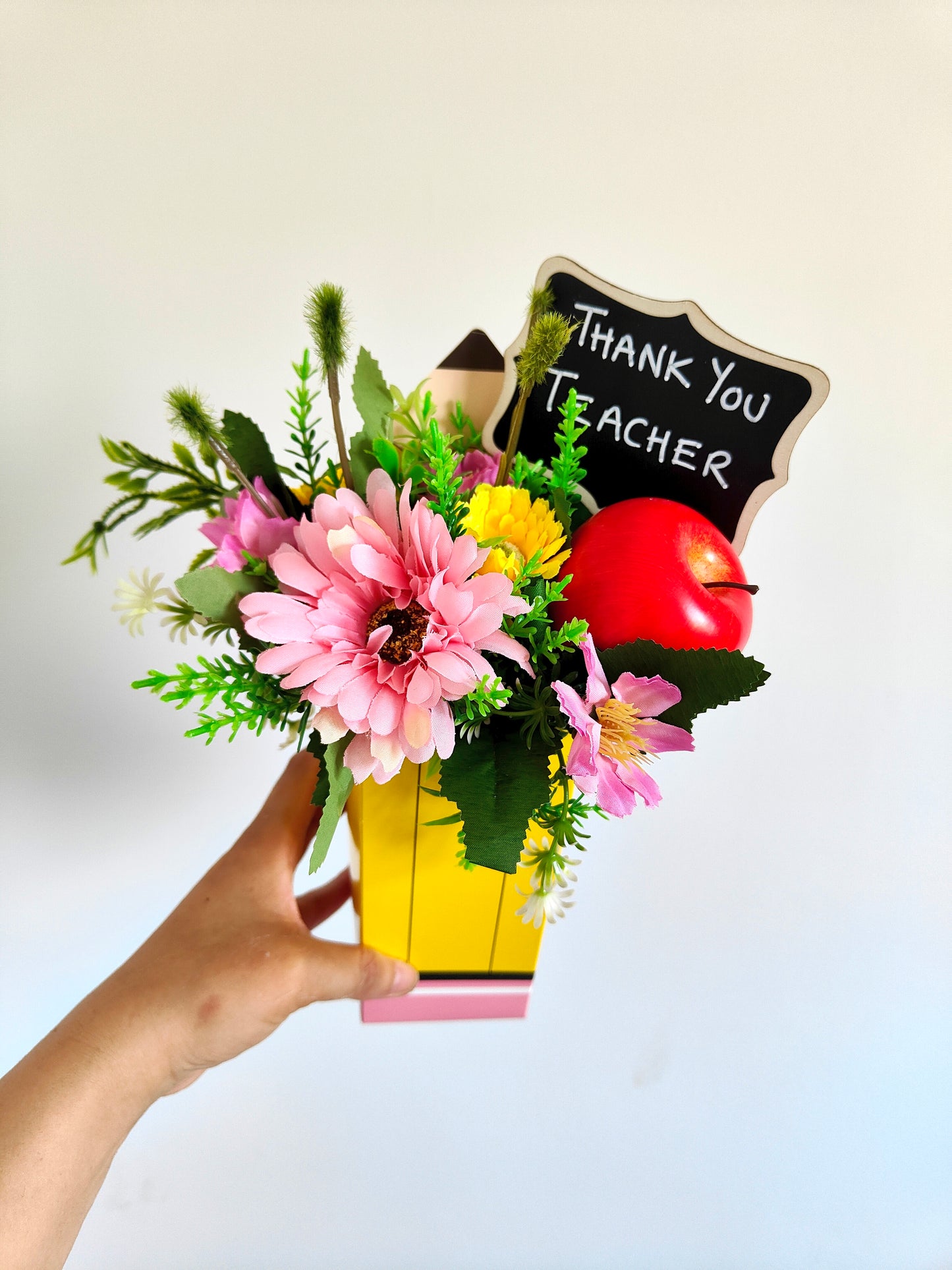 Pencil Artificial Flower Bouquet Teacher Gift Arrangement