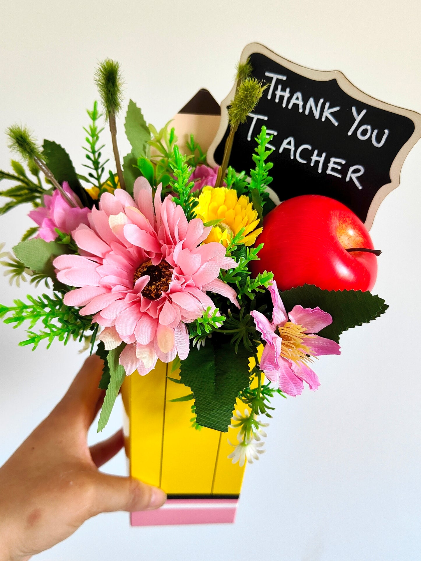 Pencil Artificial Flower Bouquet Teacher Gift Arrangement