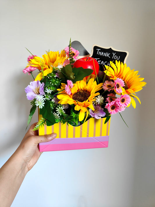 Sunflower Artificial Flower Bouquet Teacher Gift Arrangement