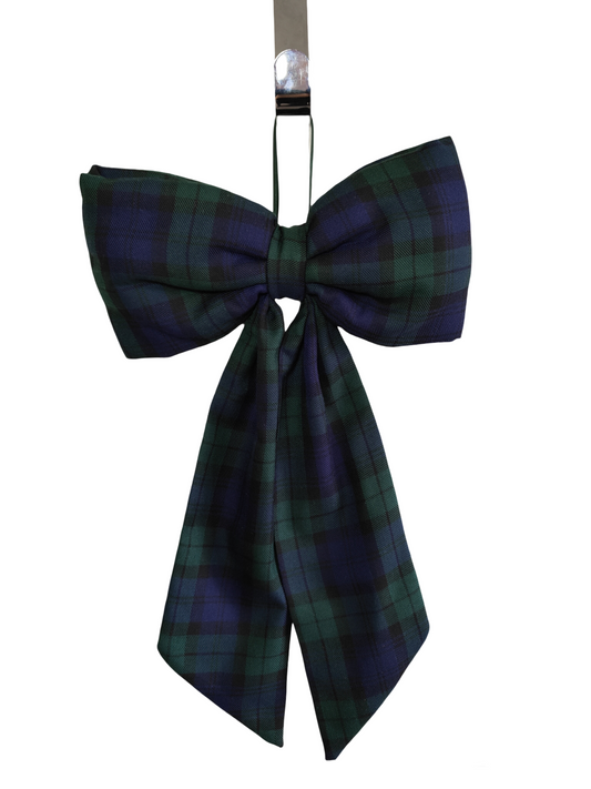Green Black Watch Tartan Hanging Bow – Christmas Tree Topper