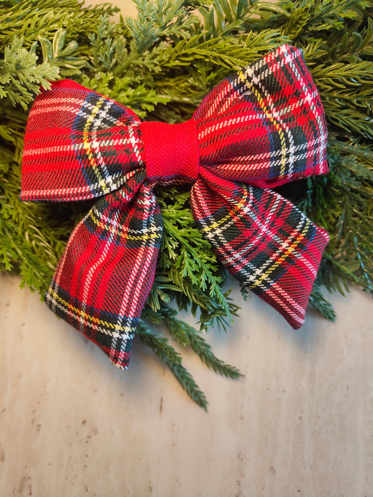 Red Tartan Christmas Tree Bows – 5.5 Inch