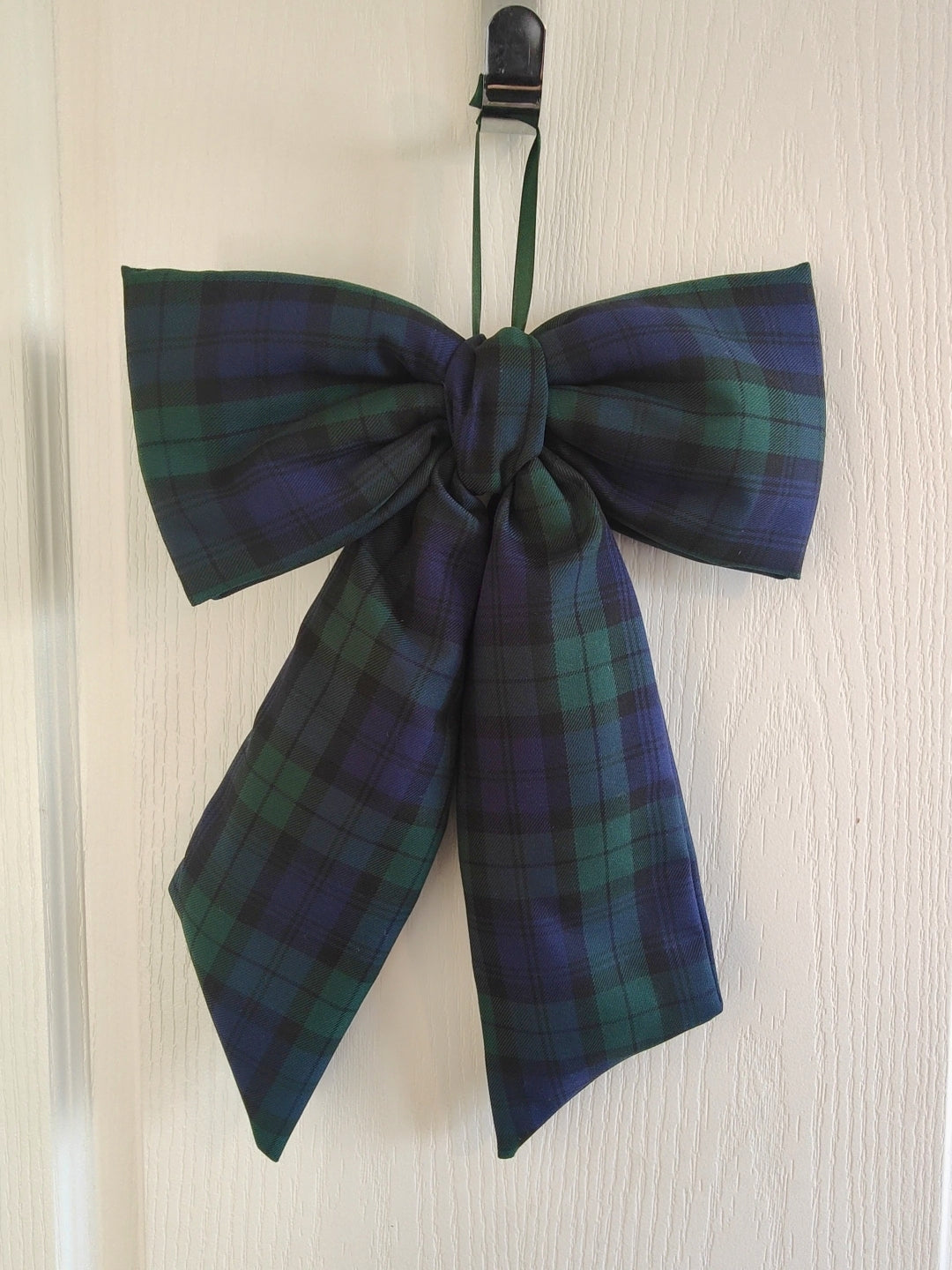 Green Black Watch Tartan Hanging Bow – Christmas Tree Topper