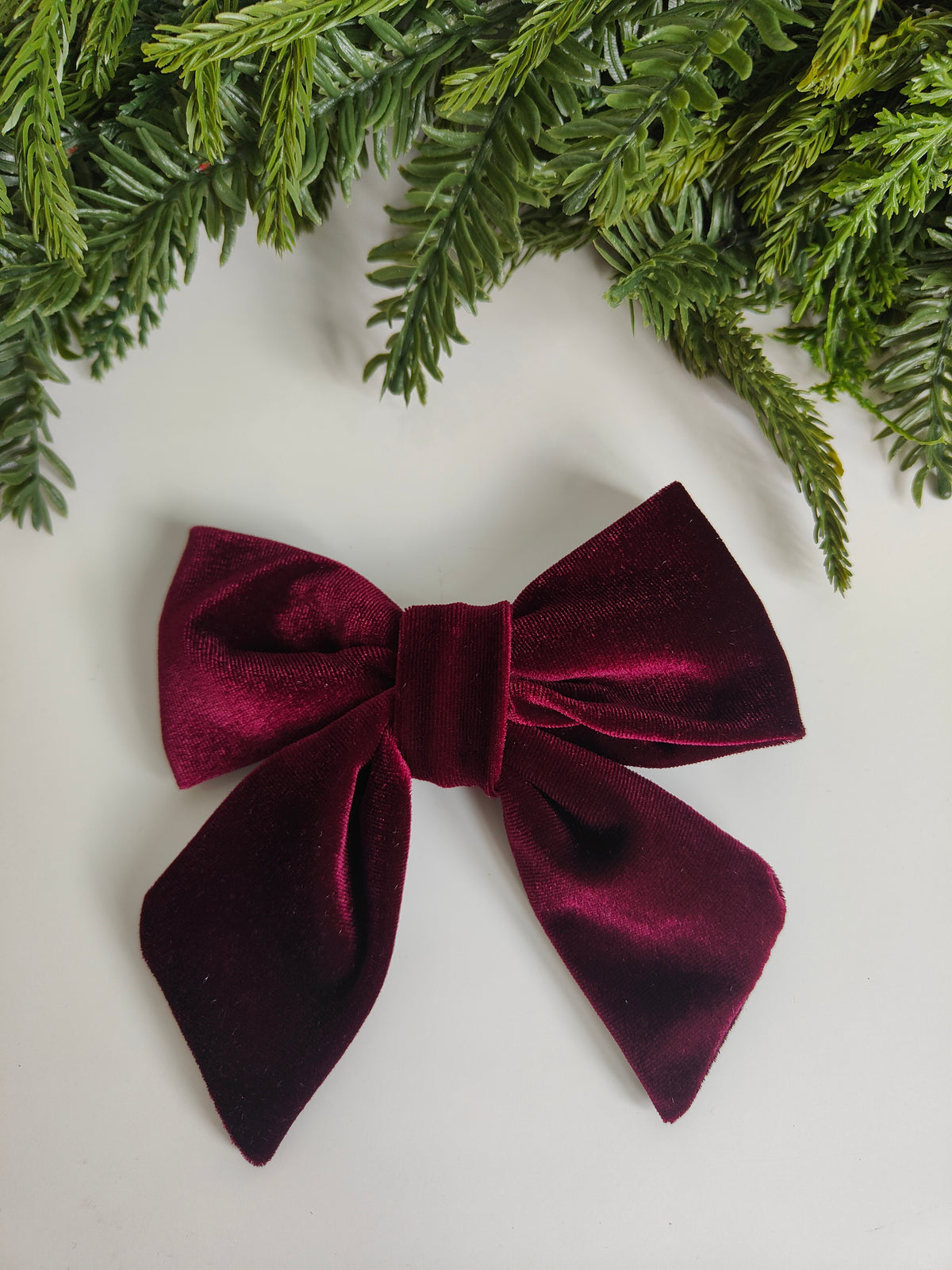 Burgundy Velvet Christmas Tree Bows – 5.5 Inch