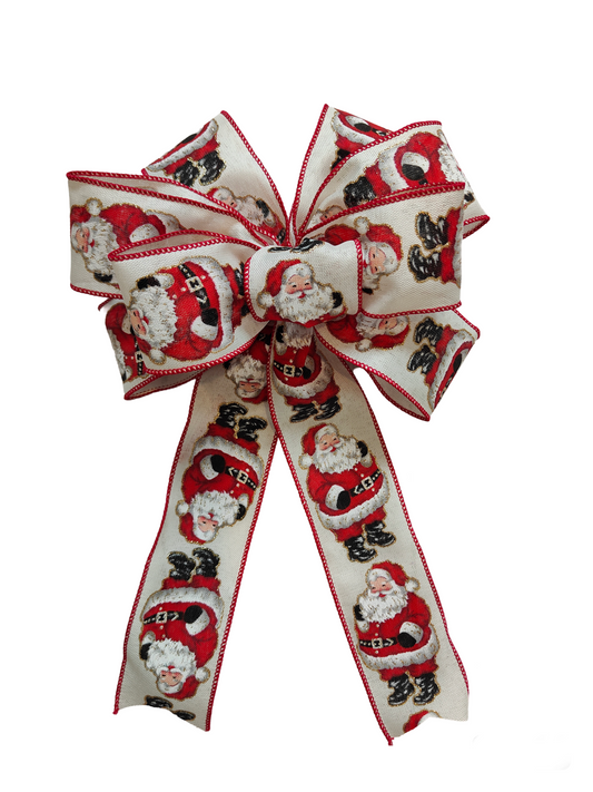 Red White Black Farther Christmas Bow 10 inch